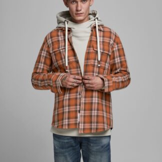 Jack & Jones oranžová kostkovaná košile
