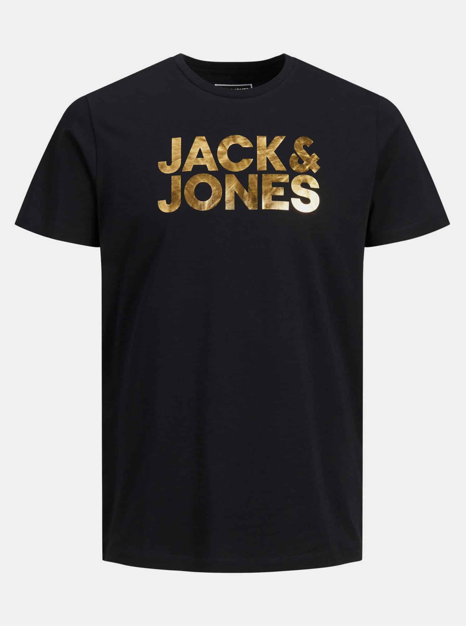Jack & Jones černé pánské tričko s potiskem