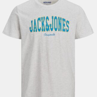 Jack & Jones šedé pánské tričko s potiskem