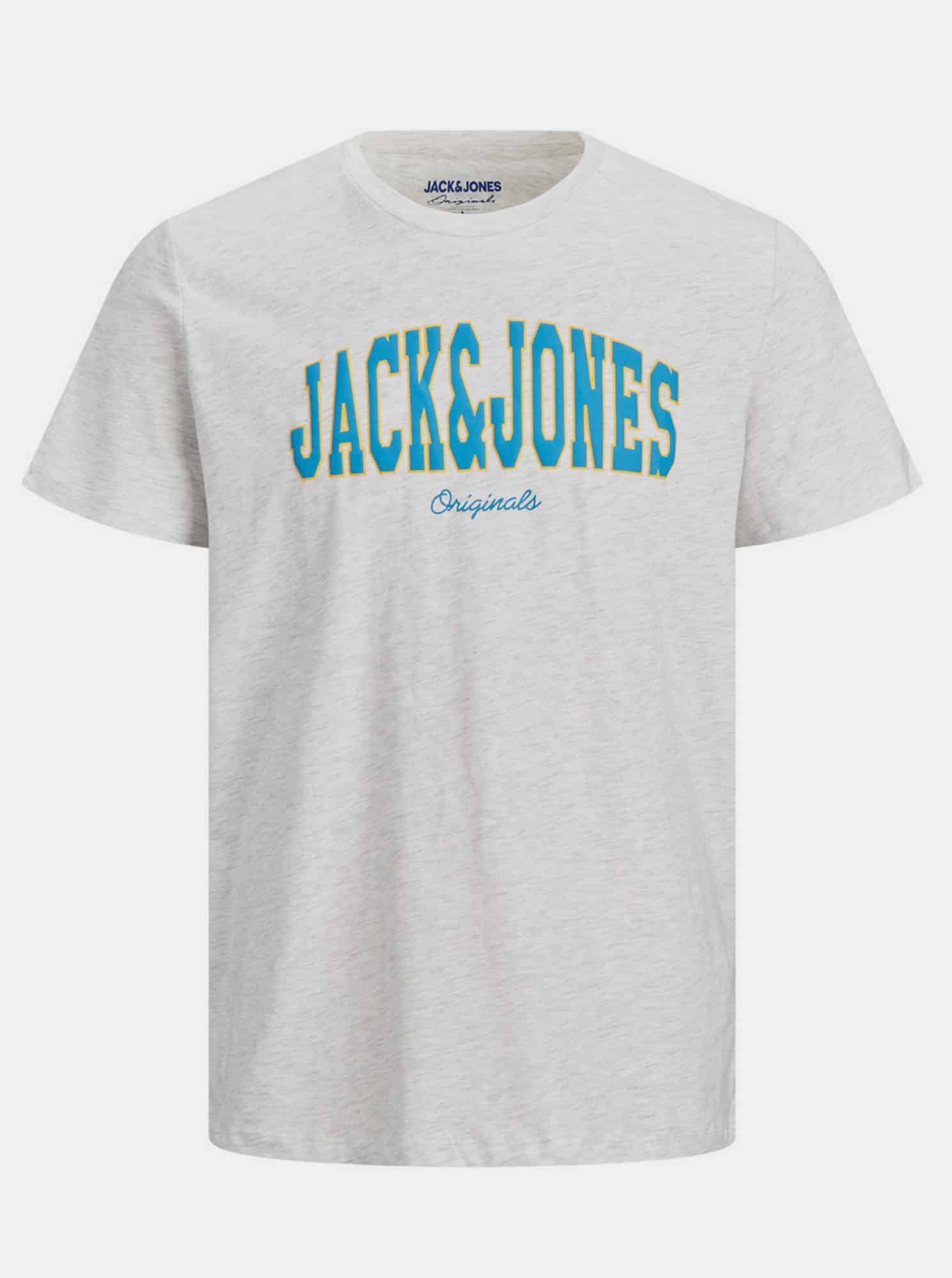 Jack & Jones šedé pánské tričko s potiskem