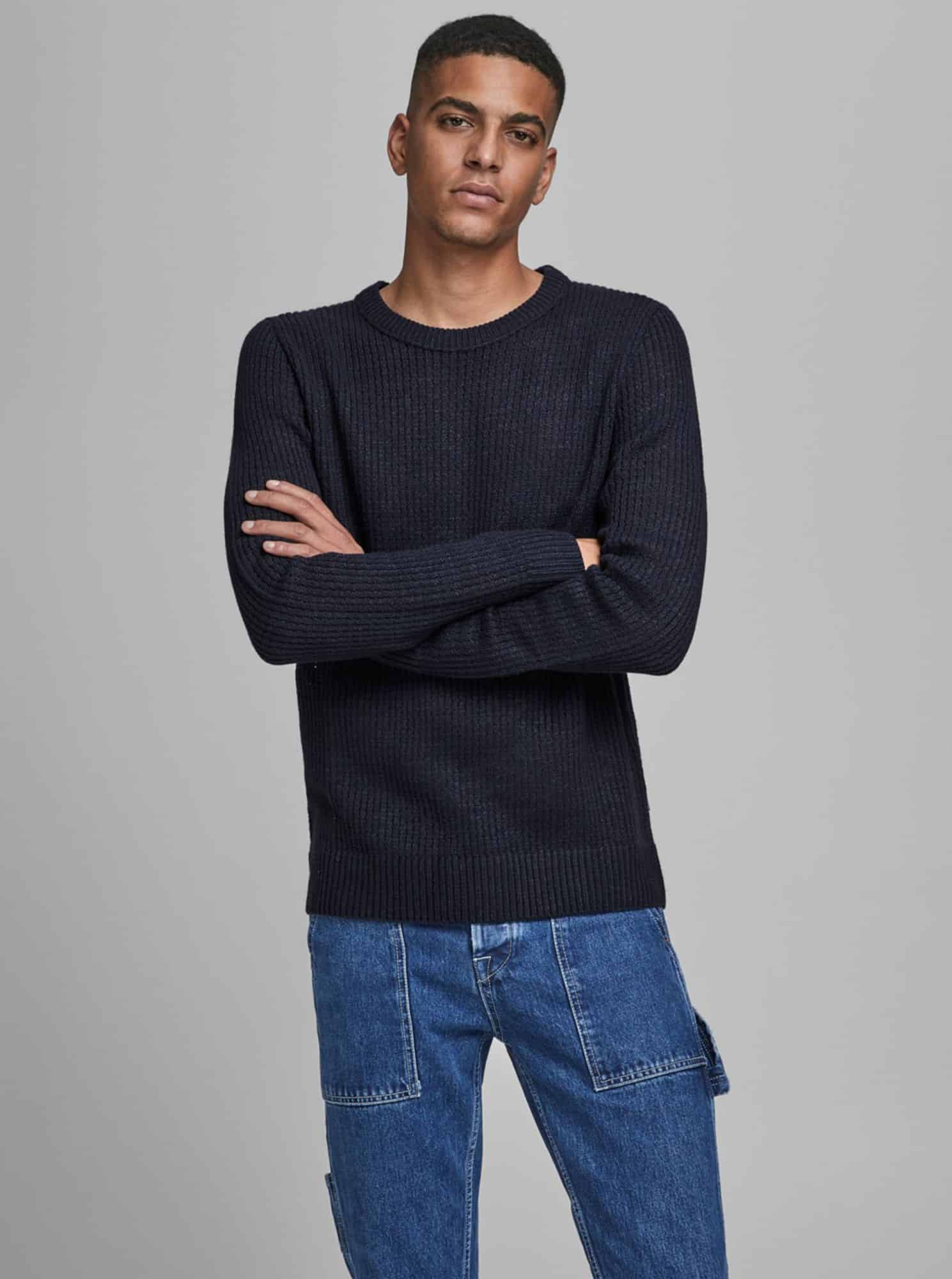 Jack & Jones tmavě modrý pánský svetr