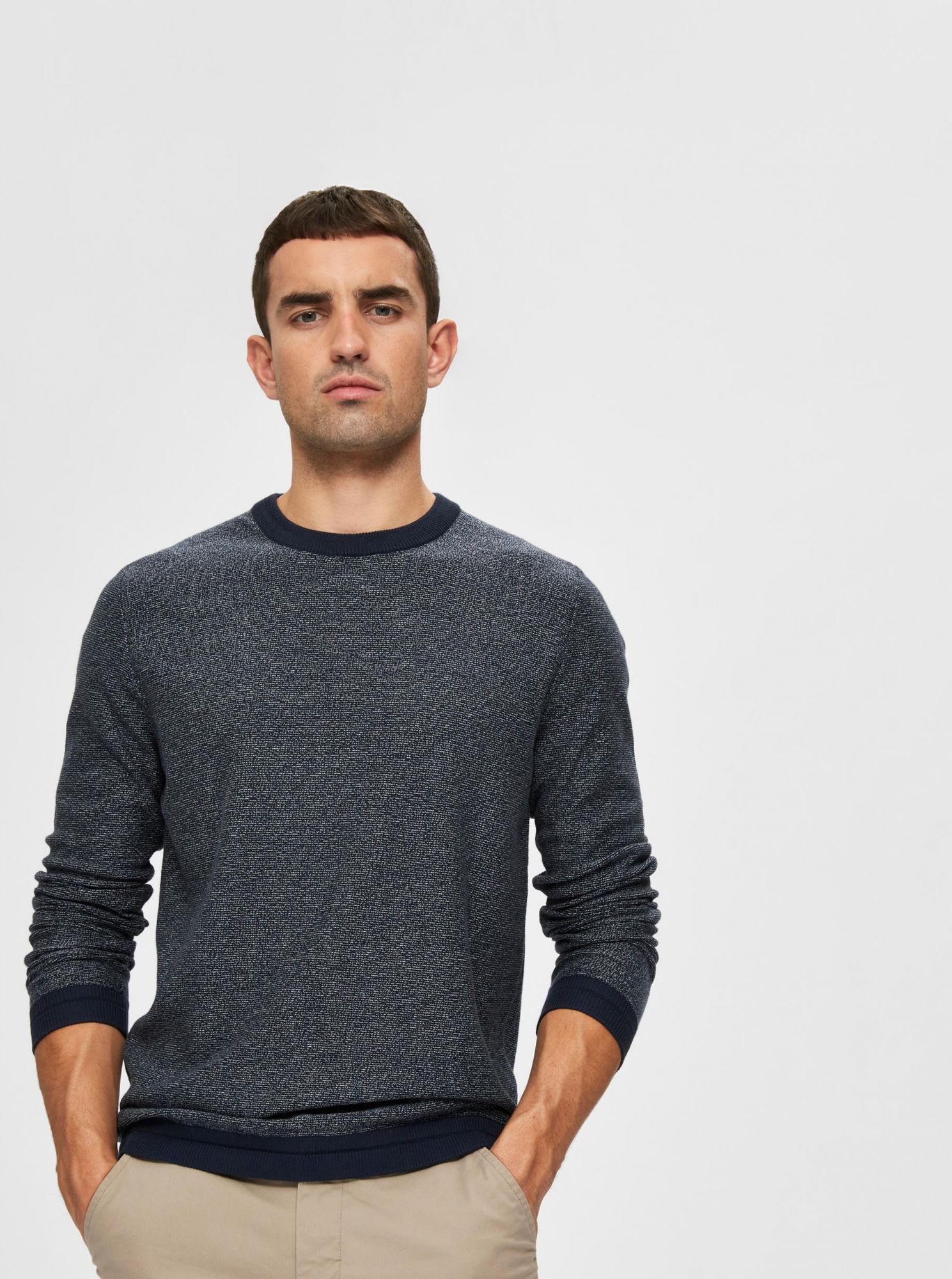 Selected Homme tmavě modrý pánský svetr