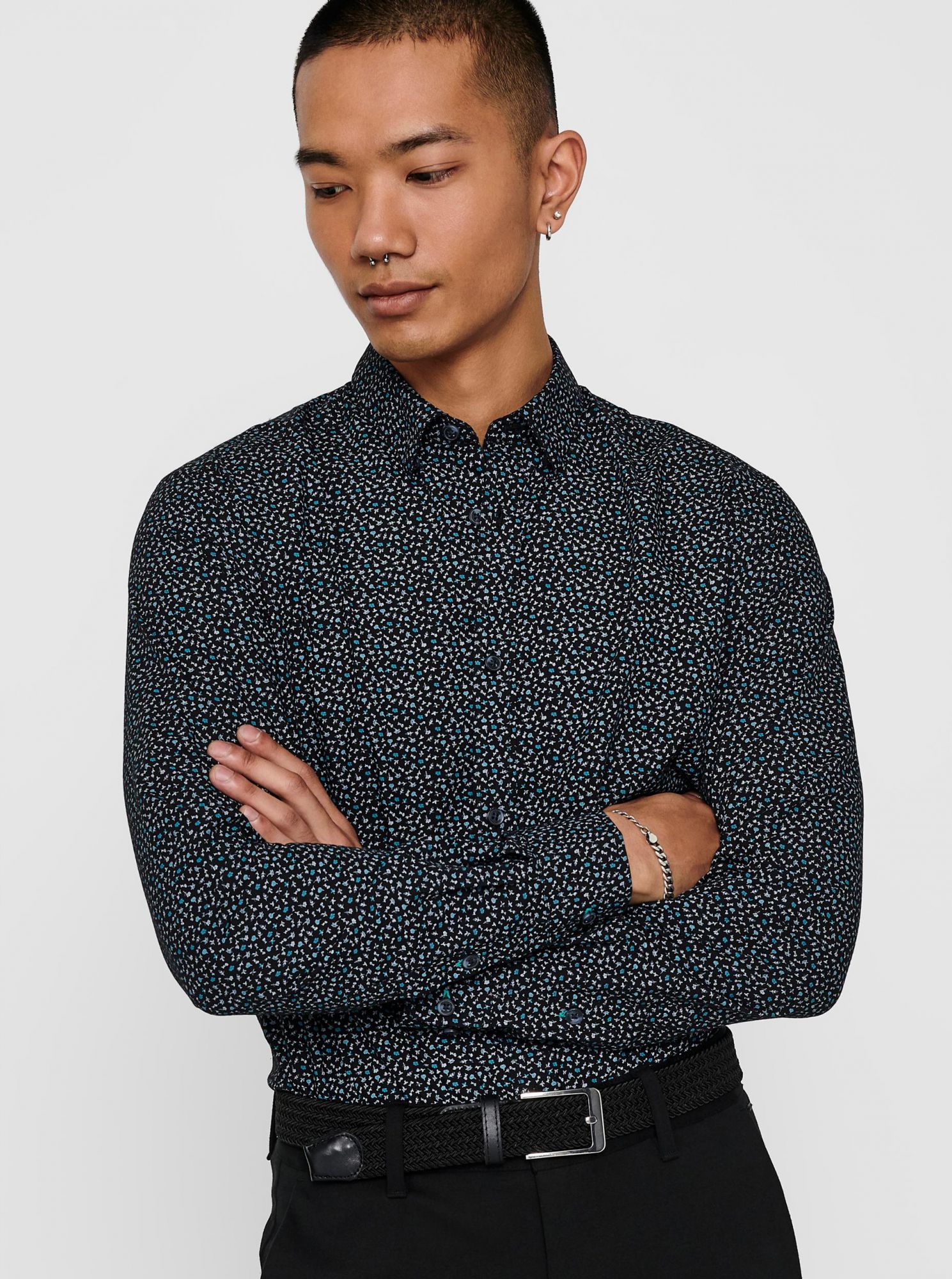 ONLY & SONS černá pánská košile