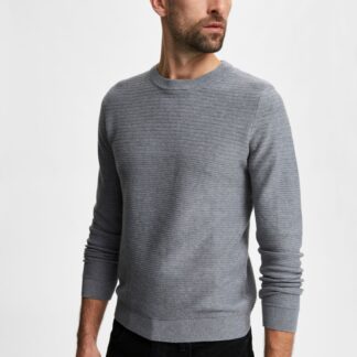 Selected Homme šedý pánský basic svetr