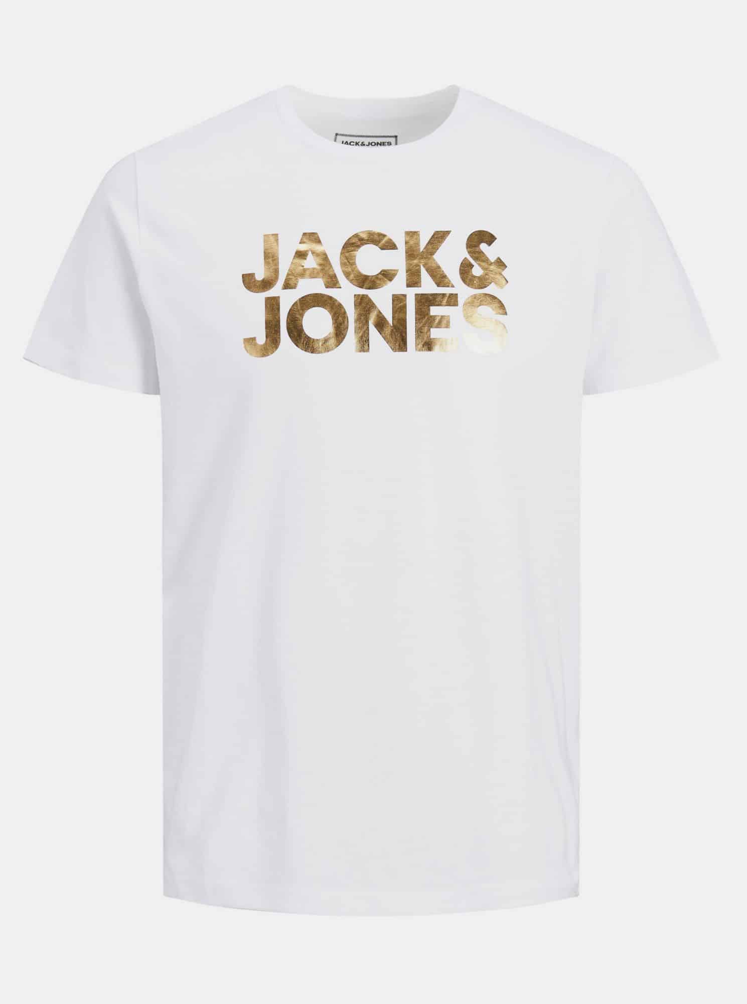 Jack & Jones bílé pánské tričko s potiskem
