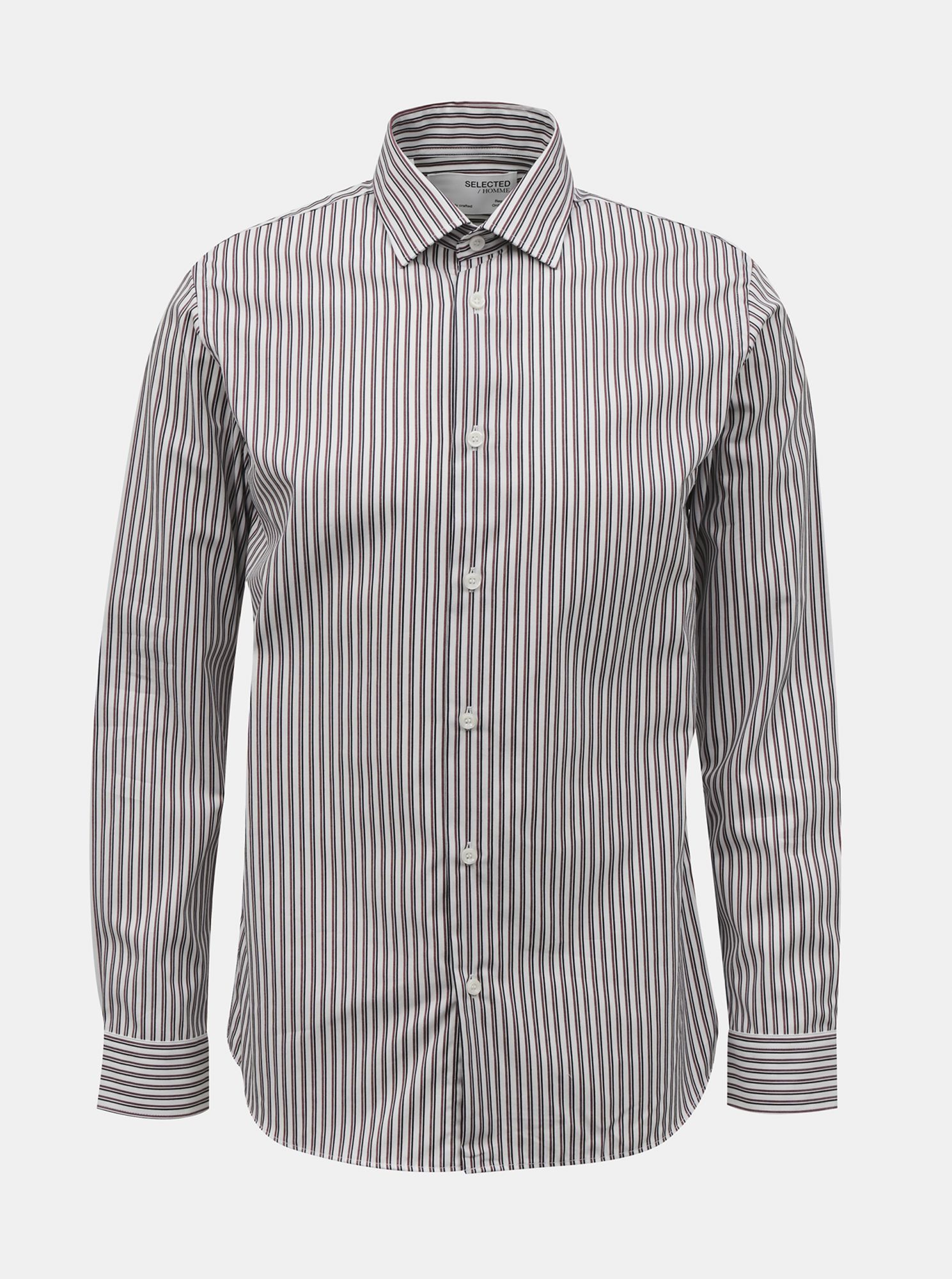 Selected Homme hnědo-bílá pruhovaná košile