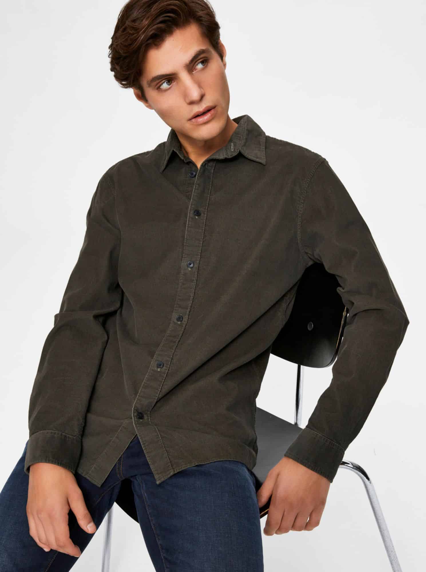 Selected Homme khaki pánská košile