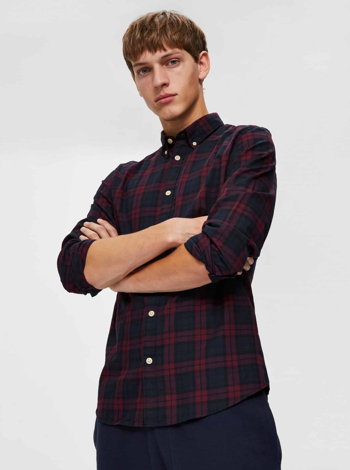 Selected Homme modro-vínová pánská košile