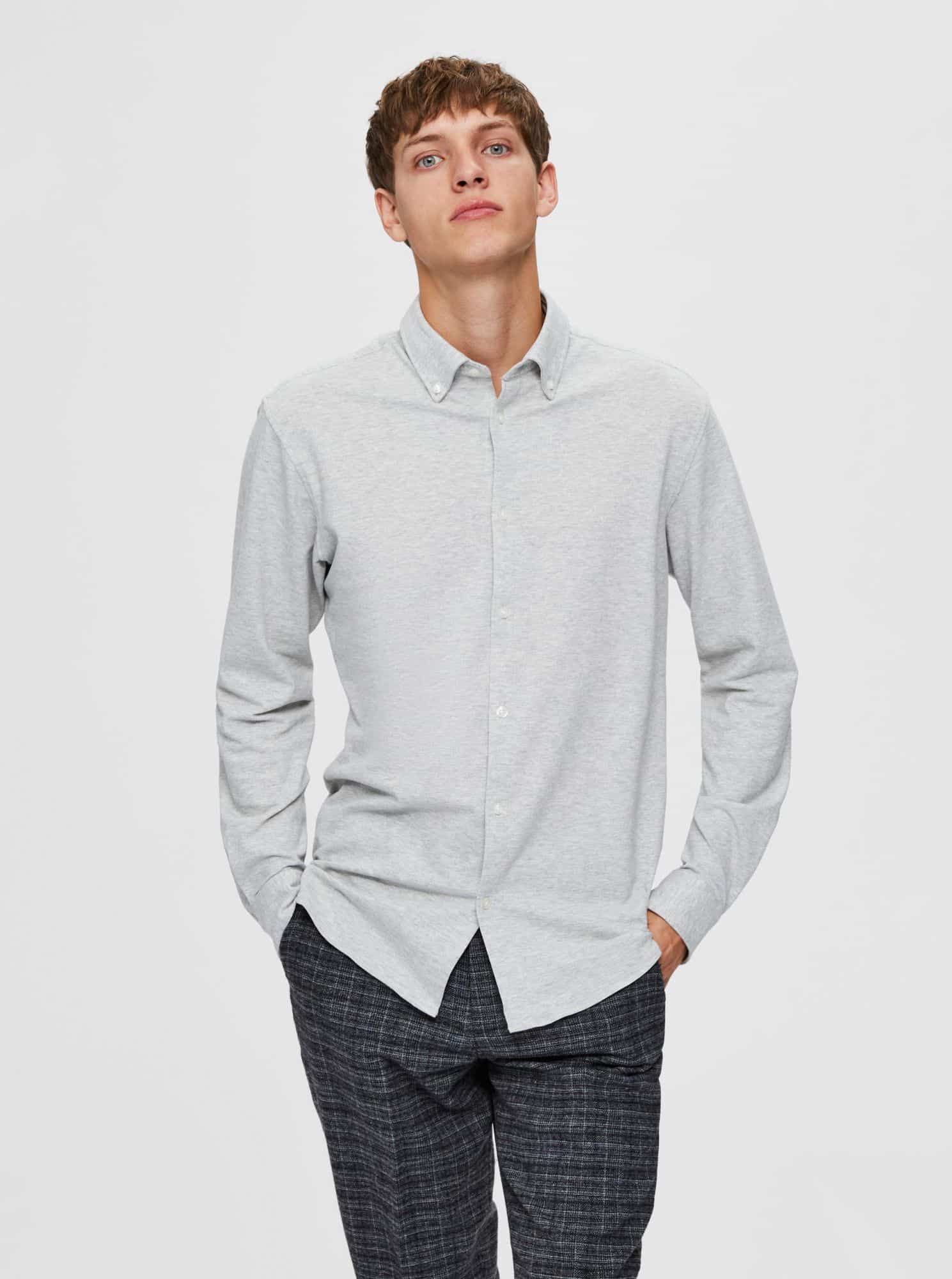 Selected Homme šedá pánská košile