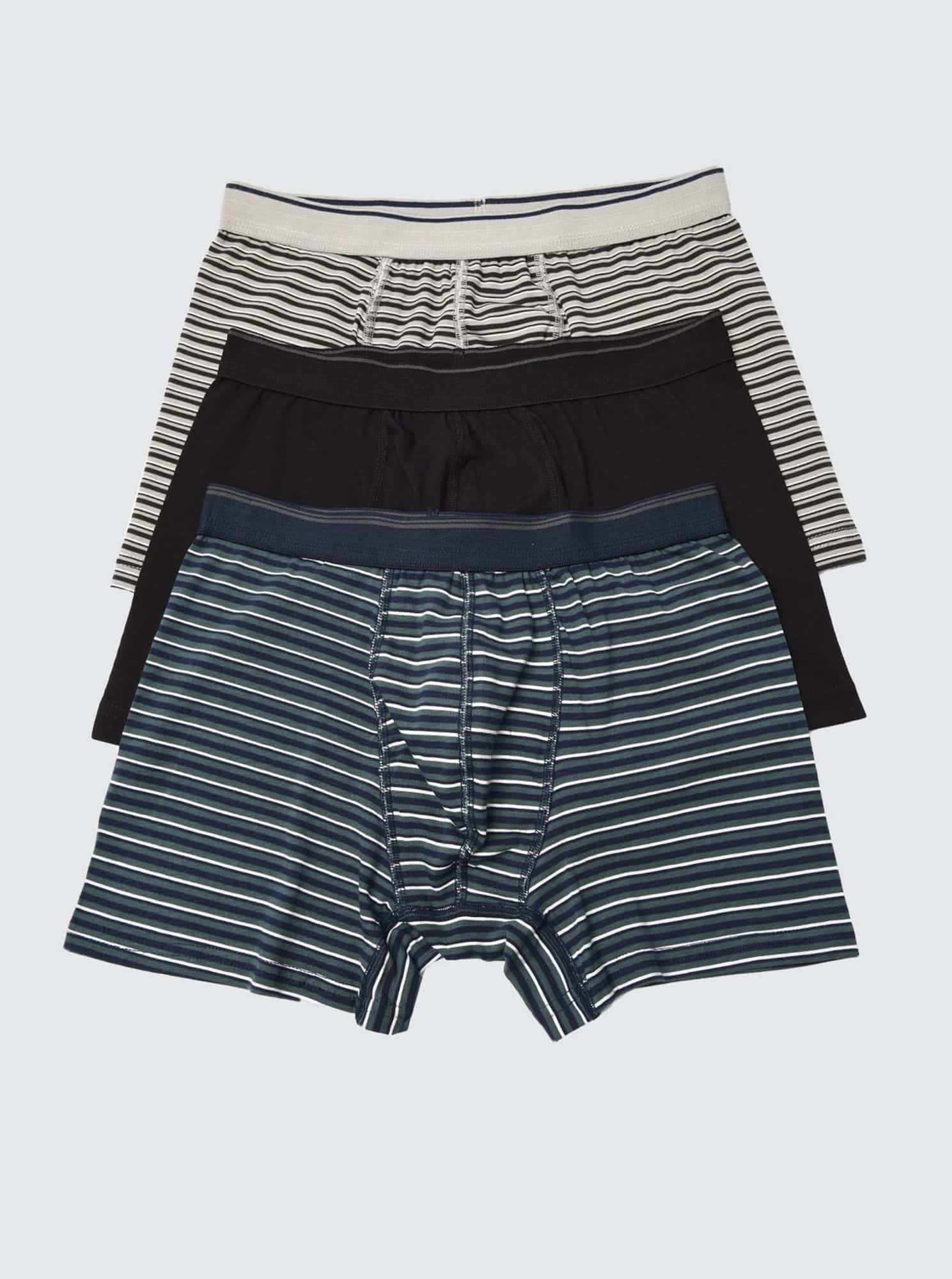 Trendyol 3 pack boxerek v modré a šedé barvě