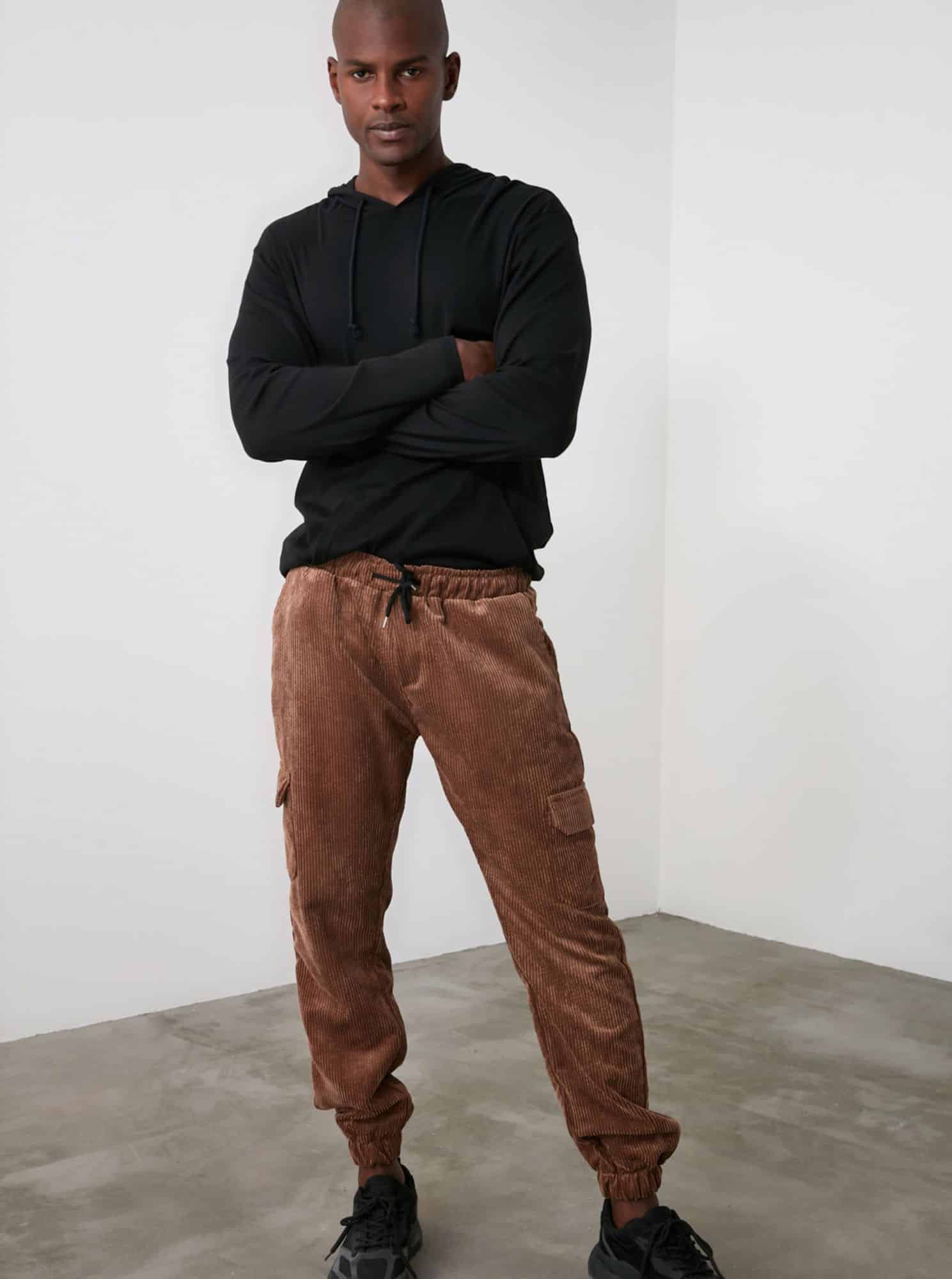 Trendyol hnědé pánské kalhoty