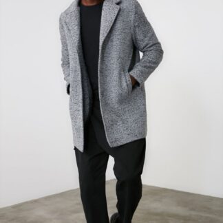 Trendyol světle šedý pánský kabát