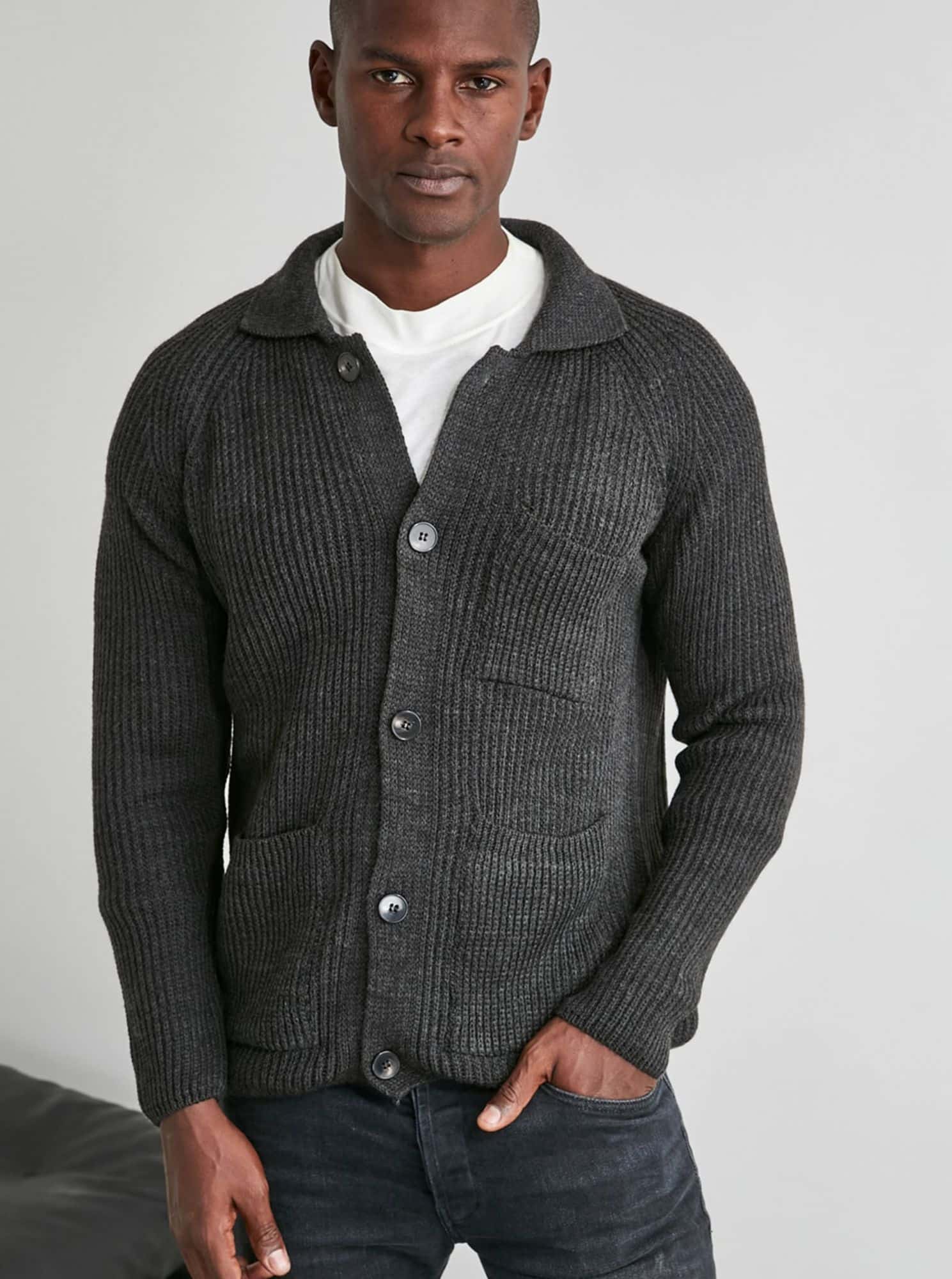 Trendyol tmavě šedý pánský svetr