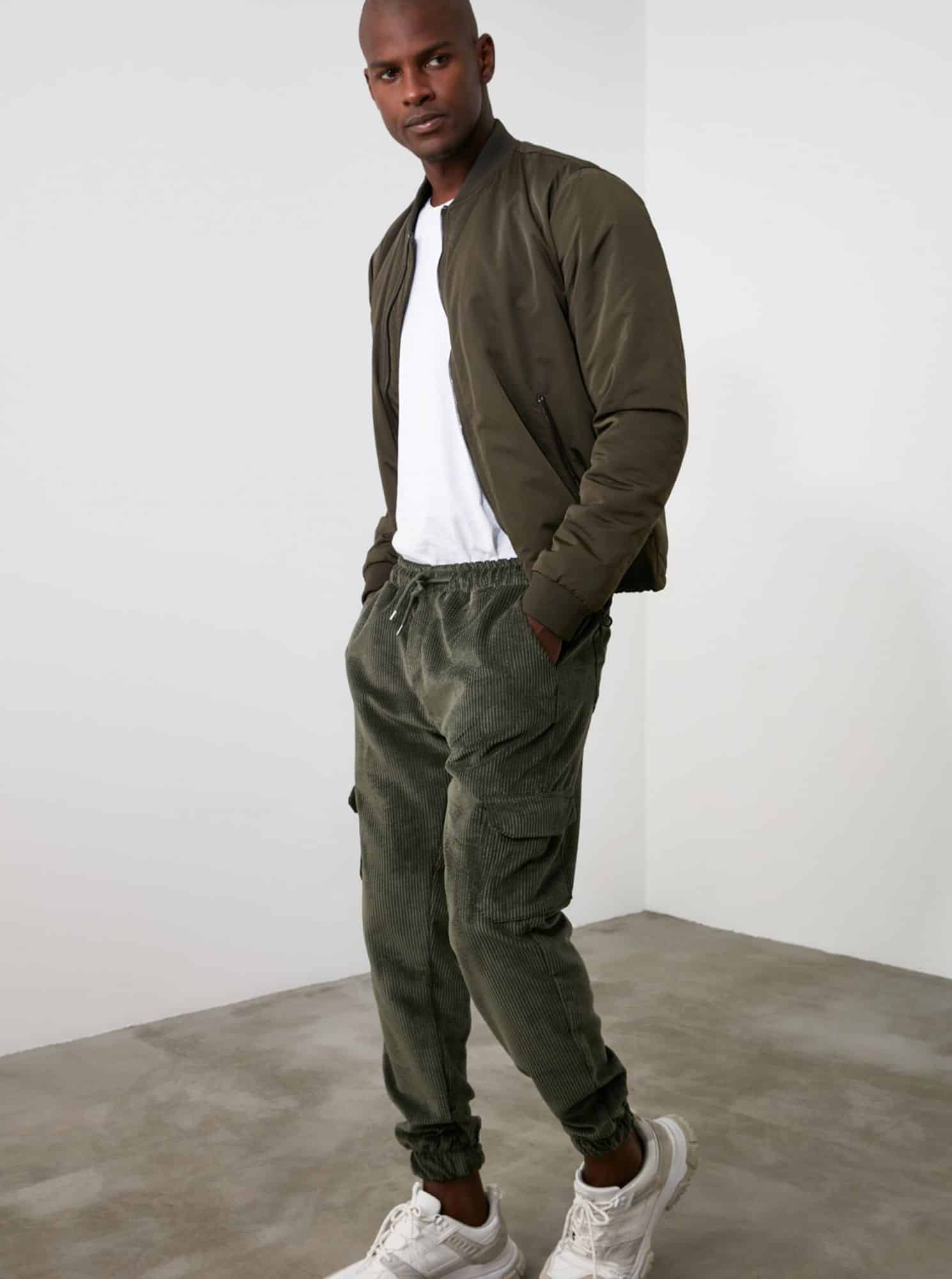 Trendyol khaki pánské kalhoty