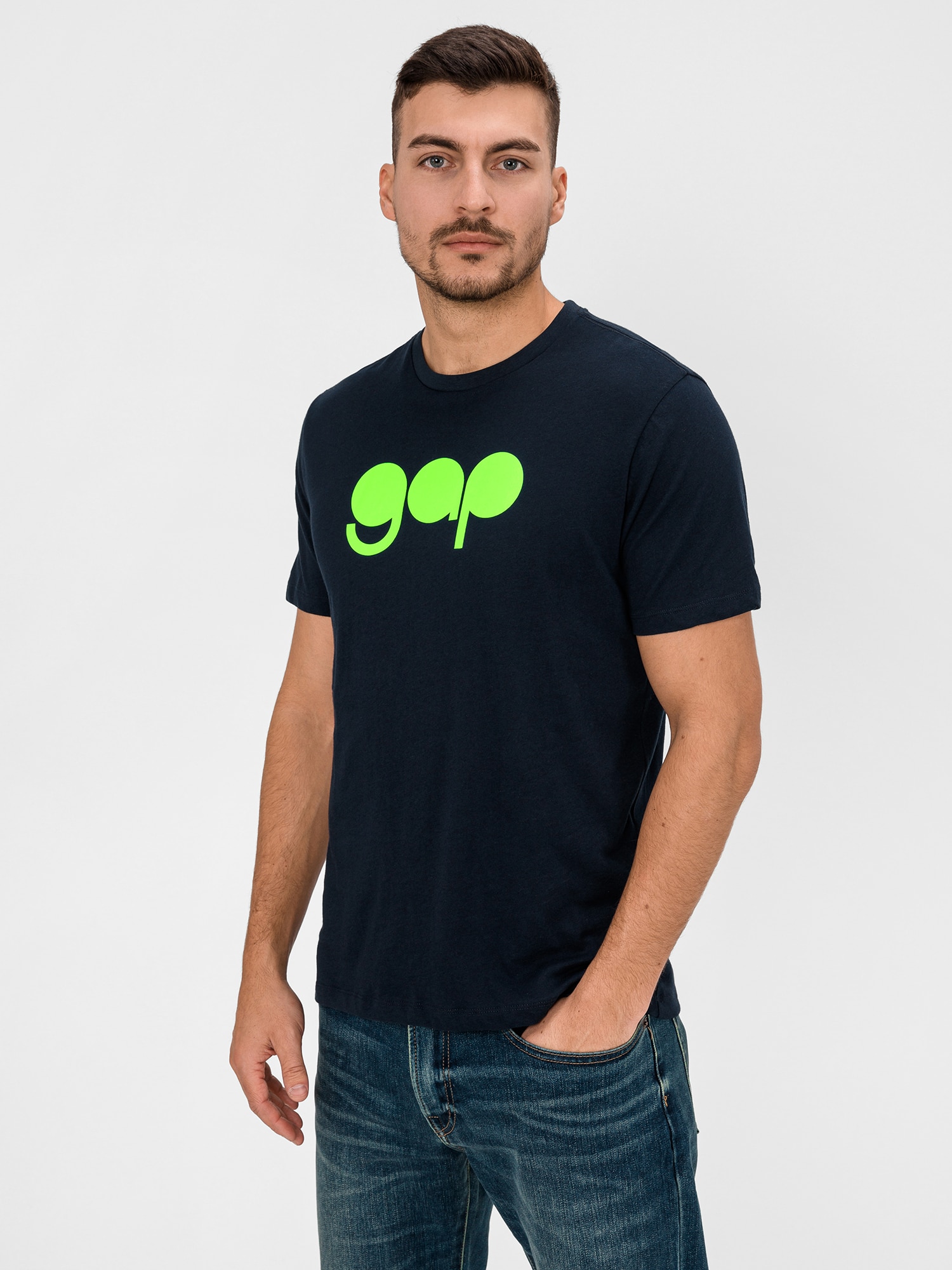 GAP modré pánské tričko s logem