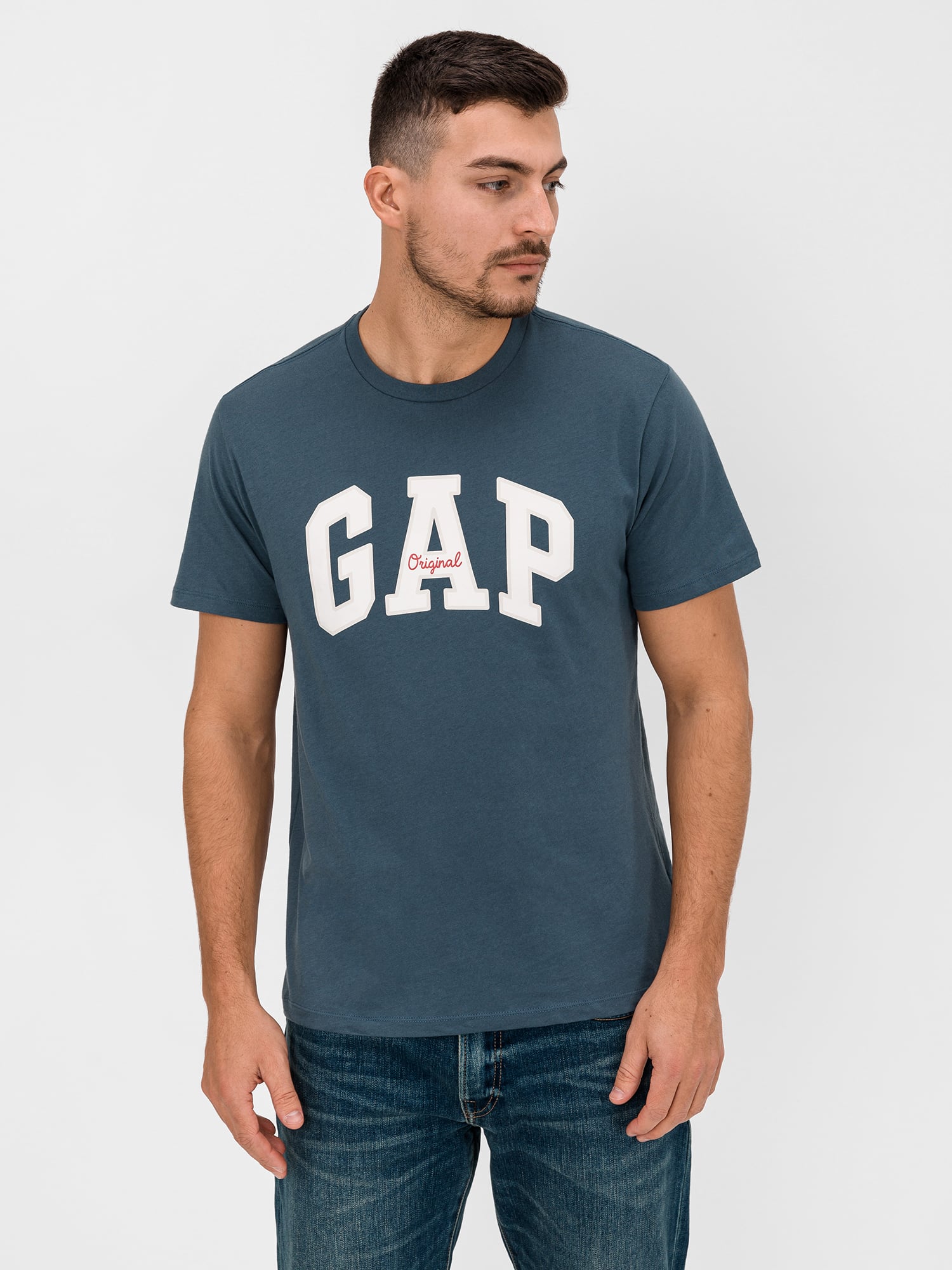 GAP modré pánské tričko s logem