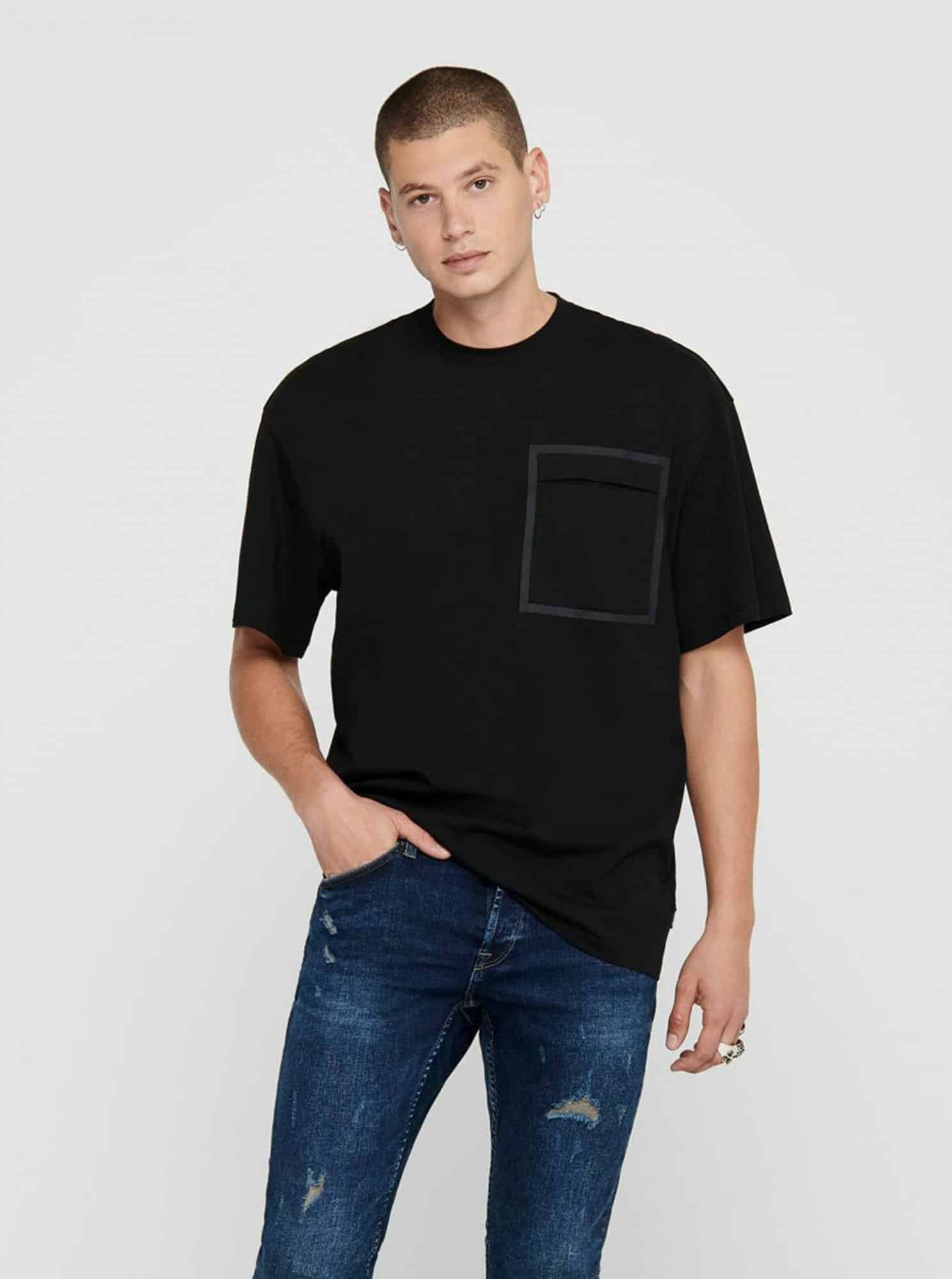 ONLY & SONS černé pánské tričko