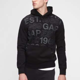 GAP černá pánská mikina s kapucí