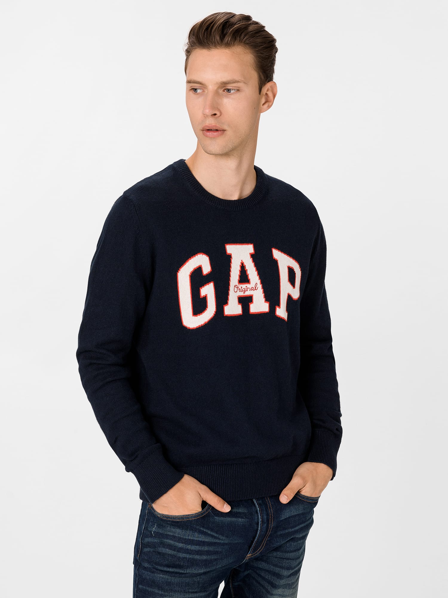 GAP modrý pánský svetr