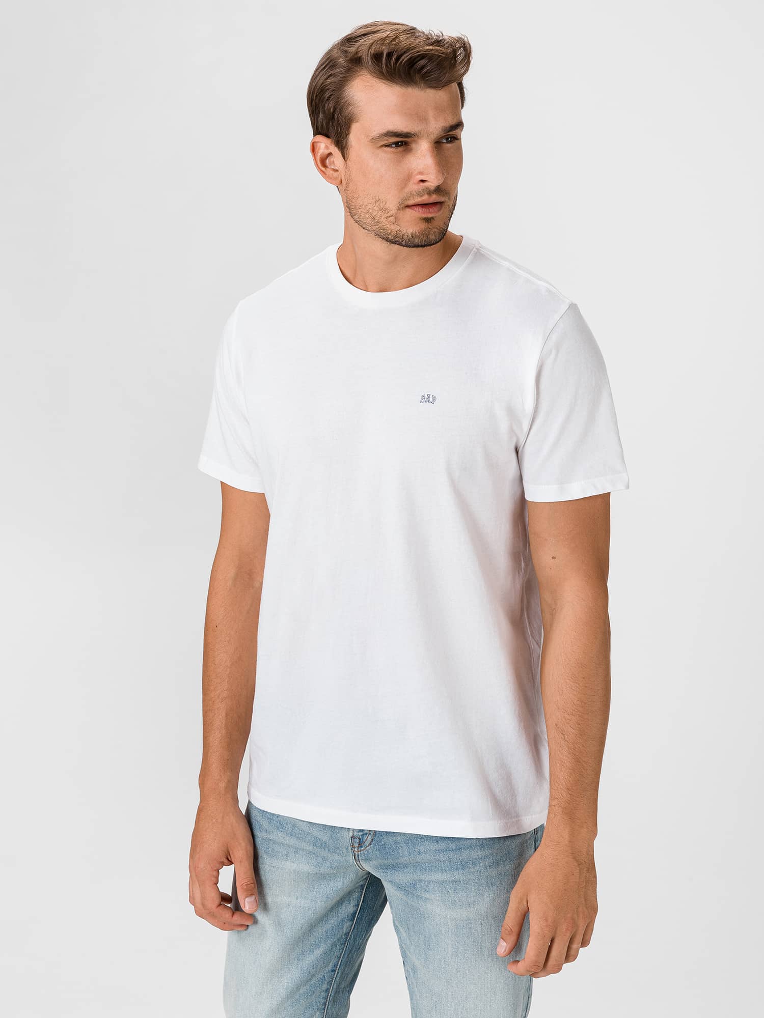 GAP bílé pánské tričko s logem