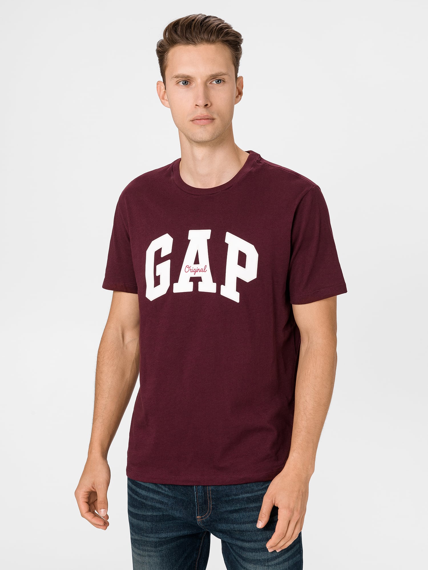 GAP fialové pánské tričko s logem
