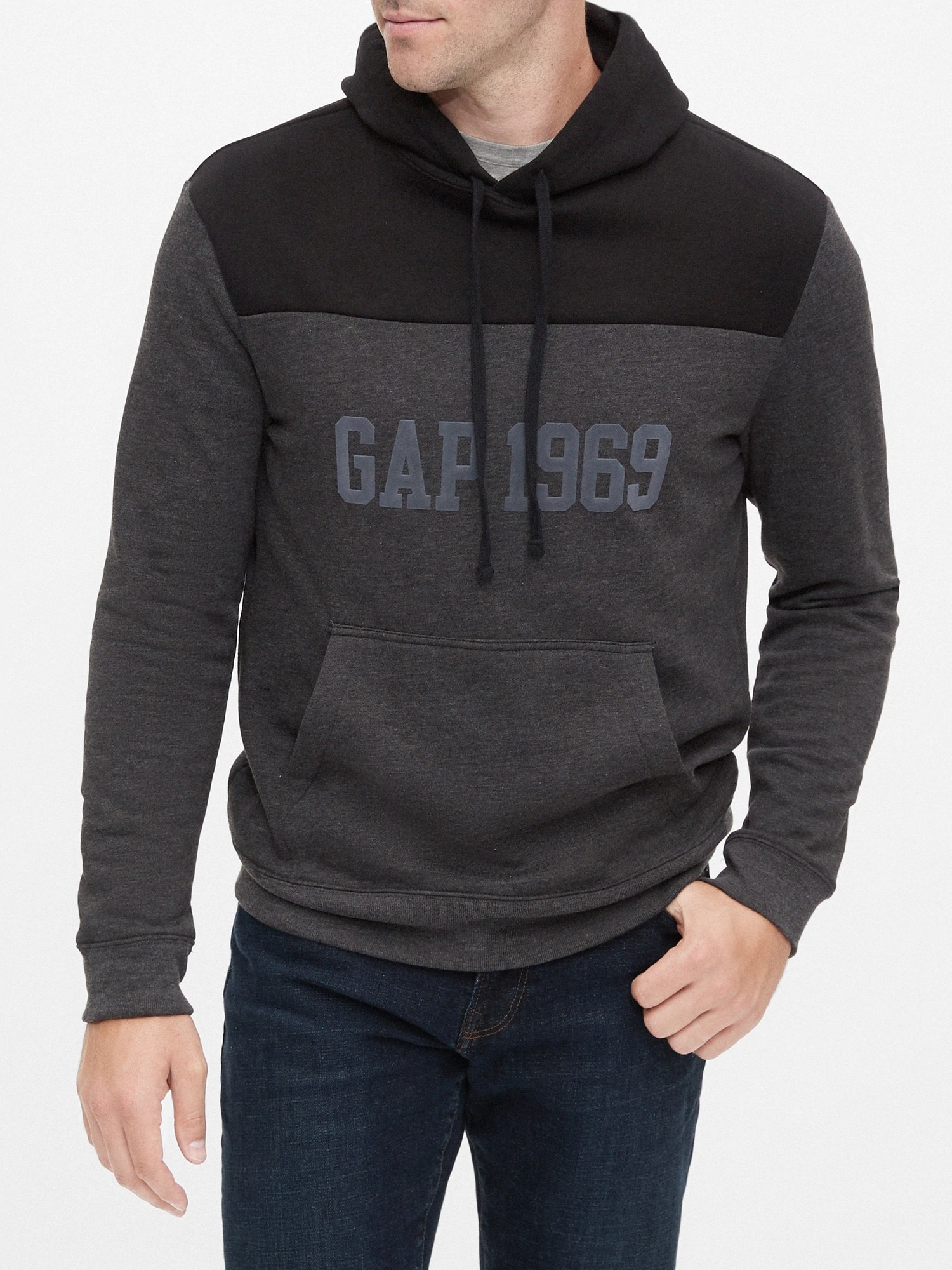 GAP šedá pánská mikina s kapucí