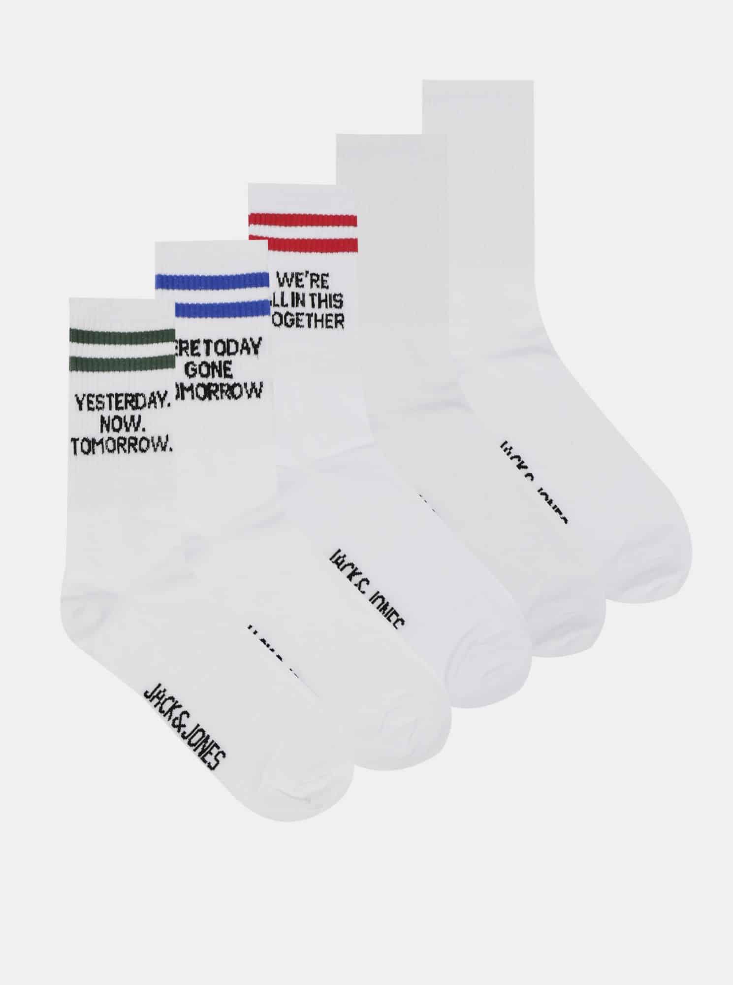 Jack & Jones bílý 5 pack ponožek