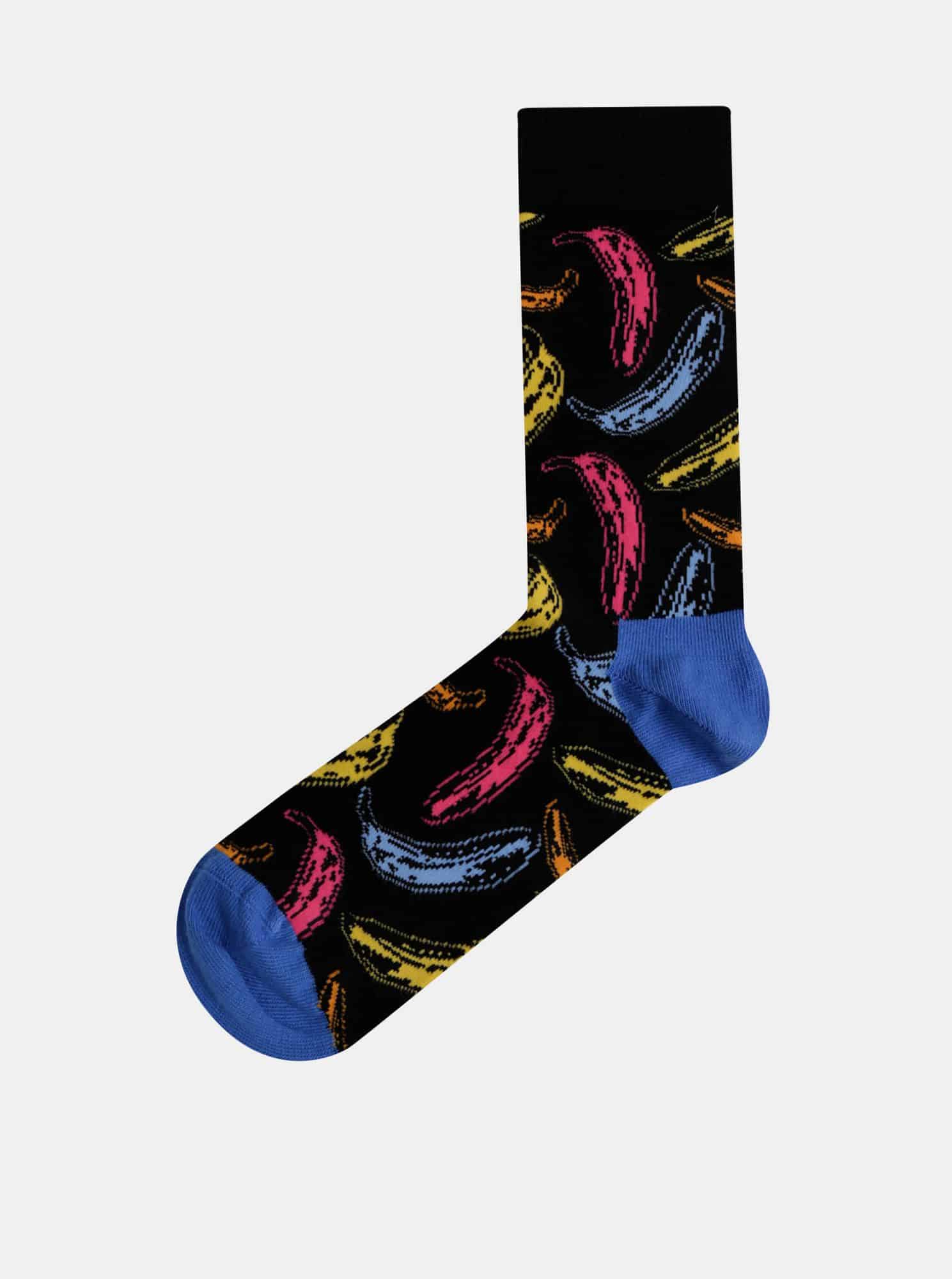 Černé vzorované ponožky Happy Socks Andy Warhol Banana