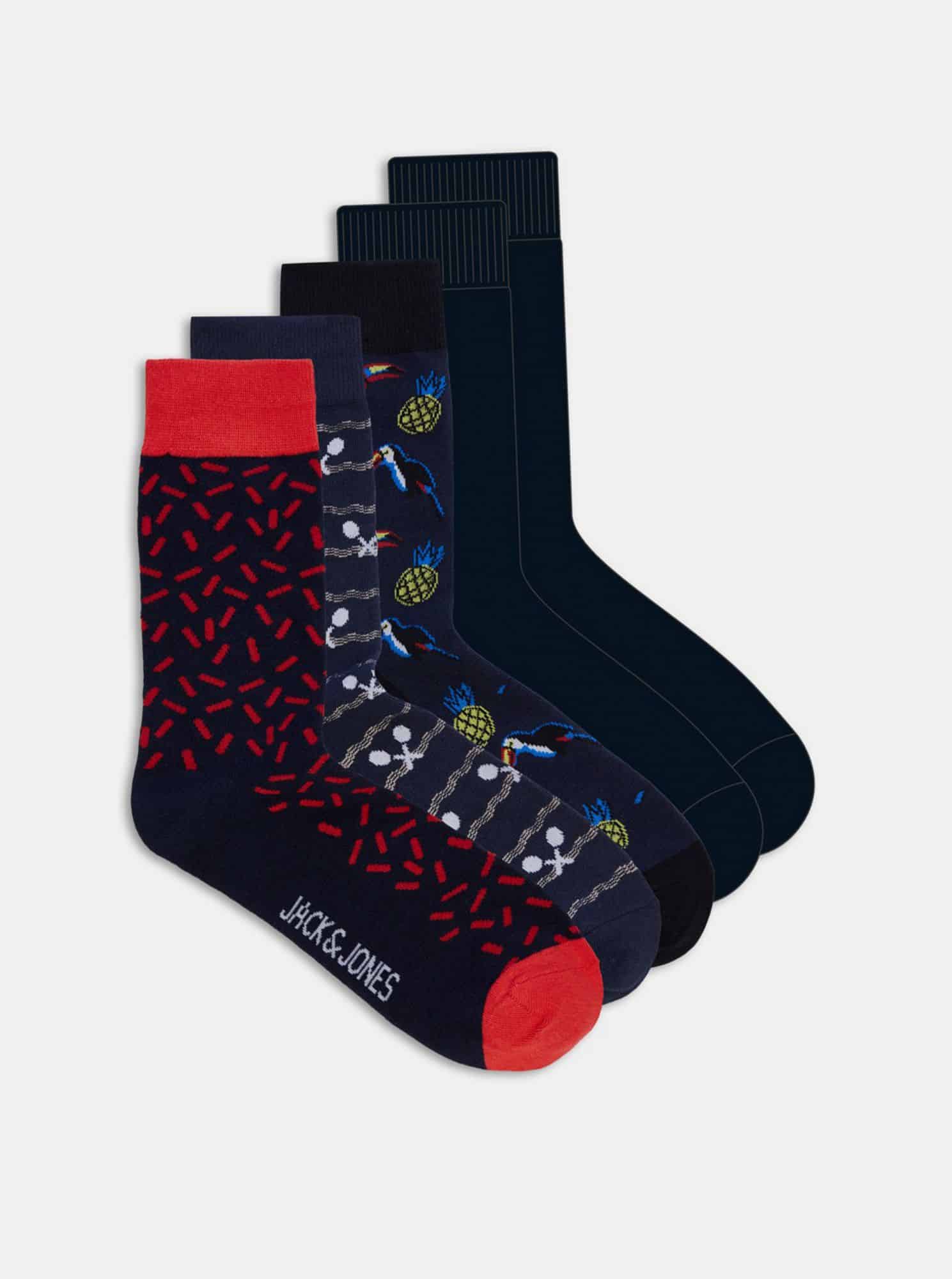 Jack & Jones černý 5 pack ponožek Sport