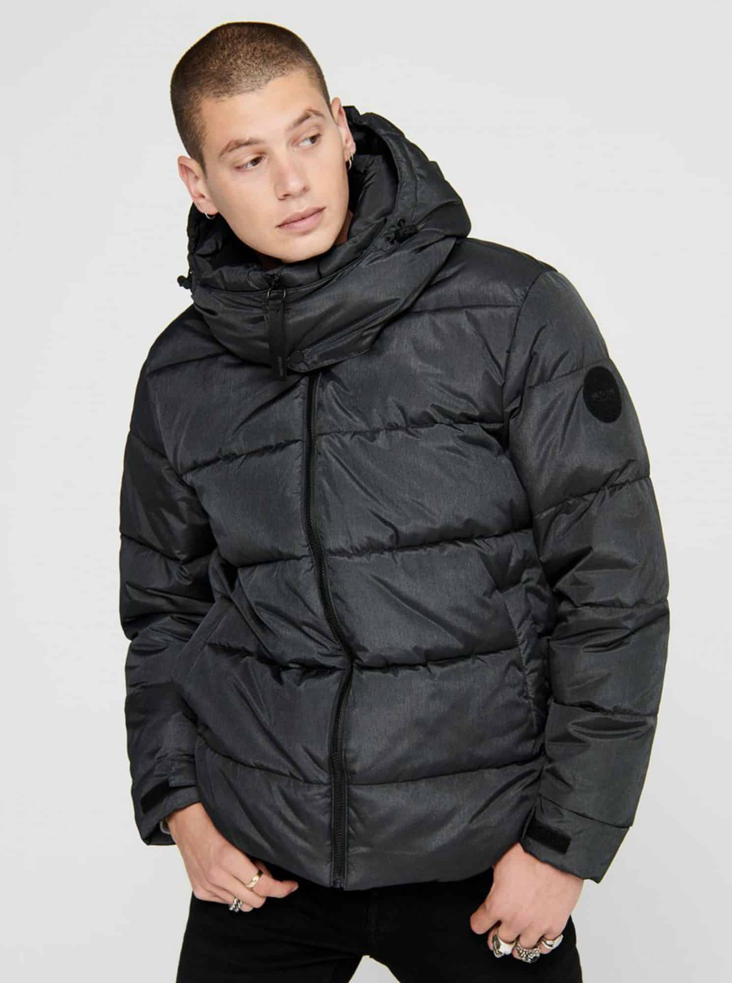 Tmavě modrá zimní prošívaná bunda ONLY & SONS