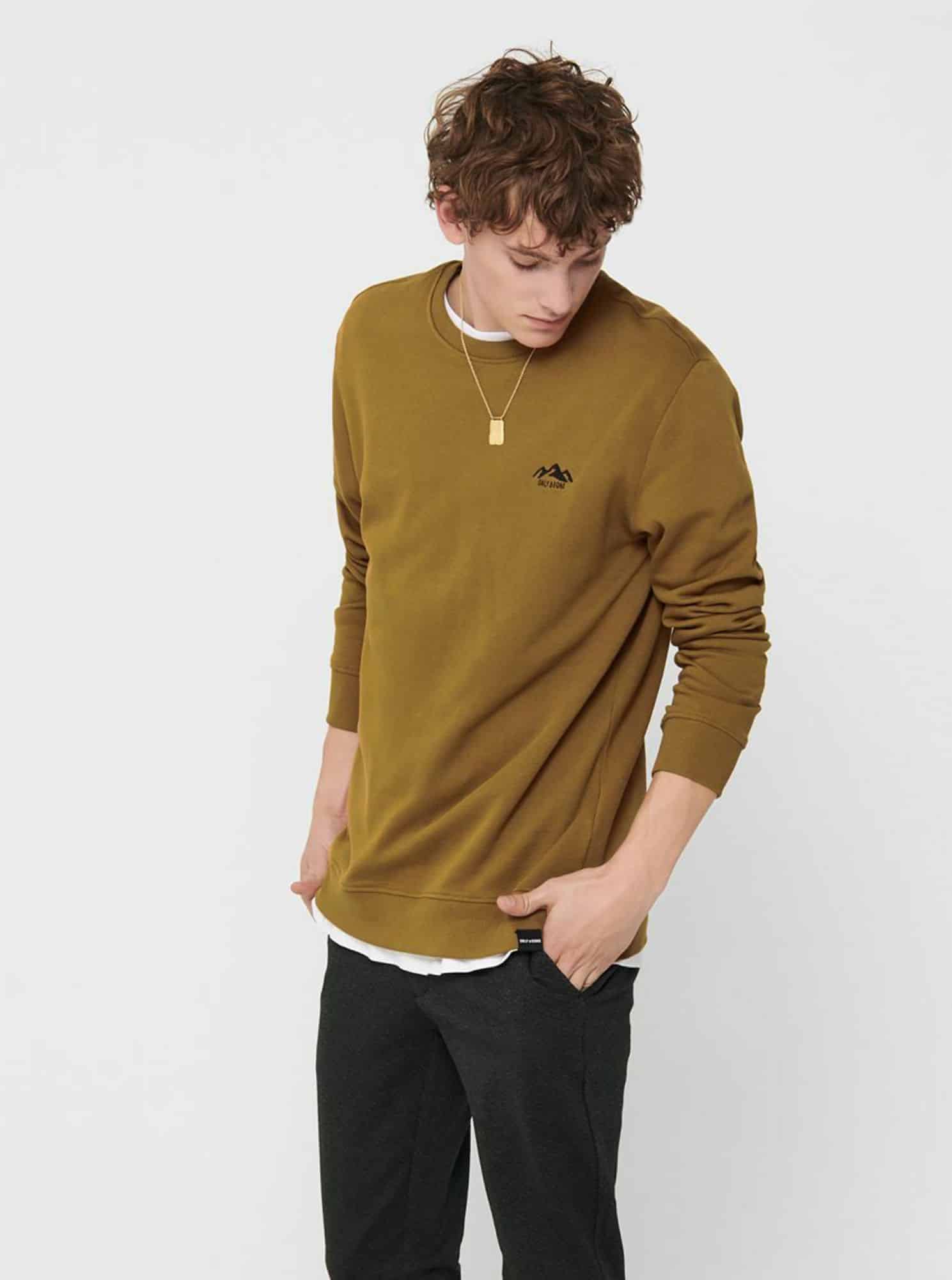 Hnědá mikina ONLY & SONS Daniel