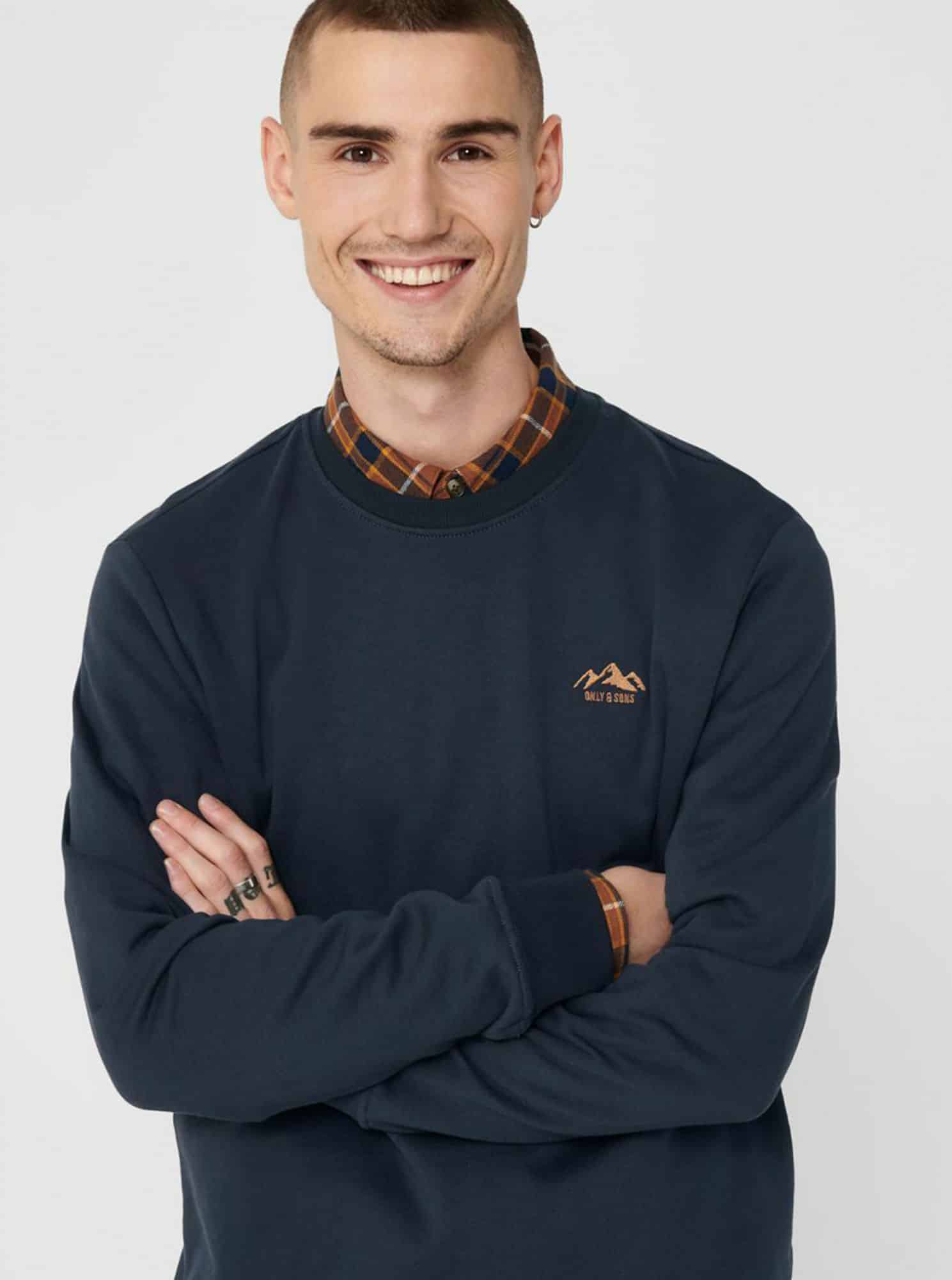 Tmavě modrá mikina ONLY & SONS Daniel