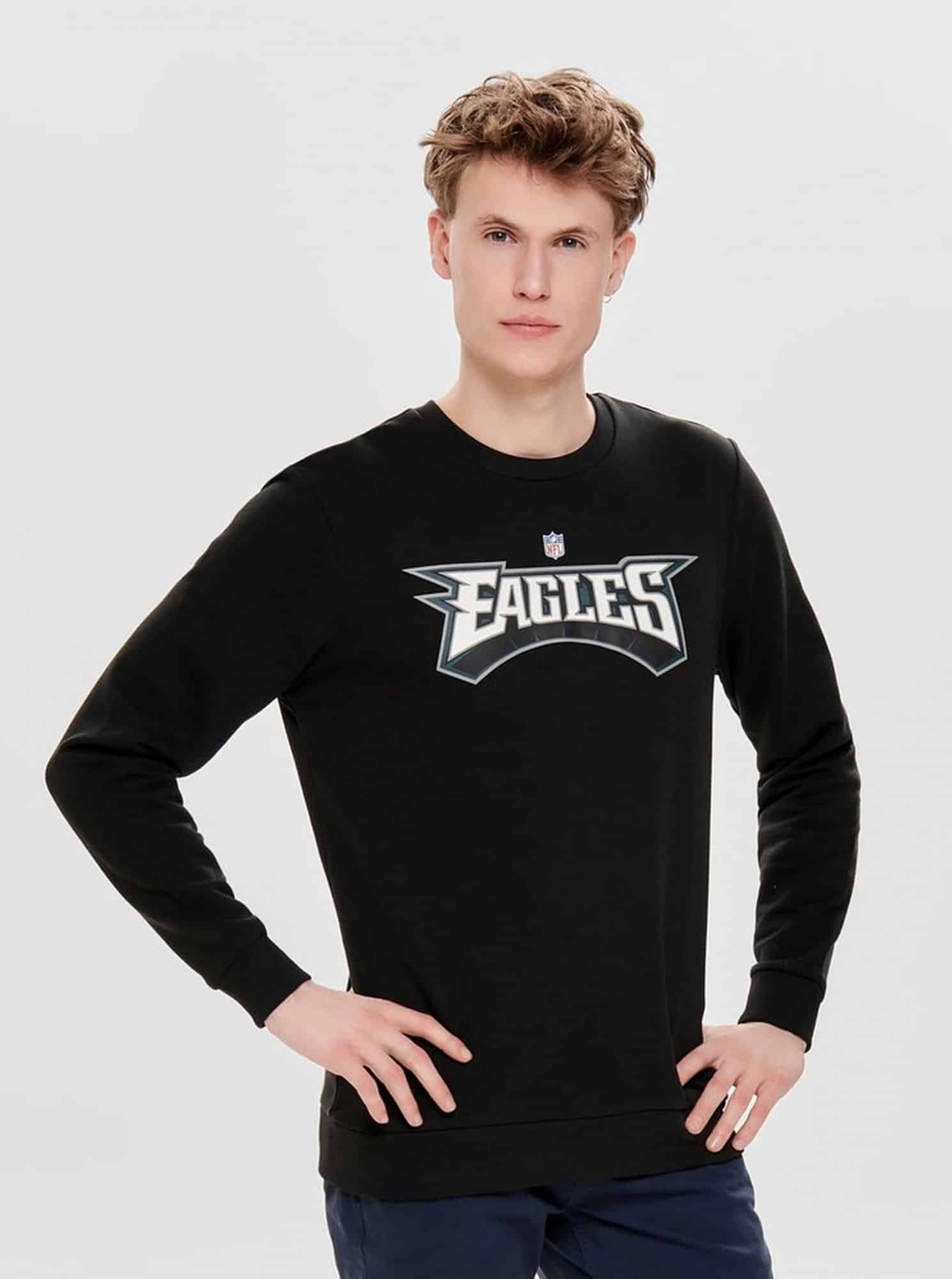 Černá mikina s potiskem na zádech ONLY & SONS Nfl