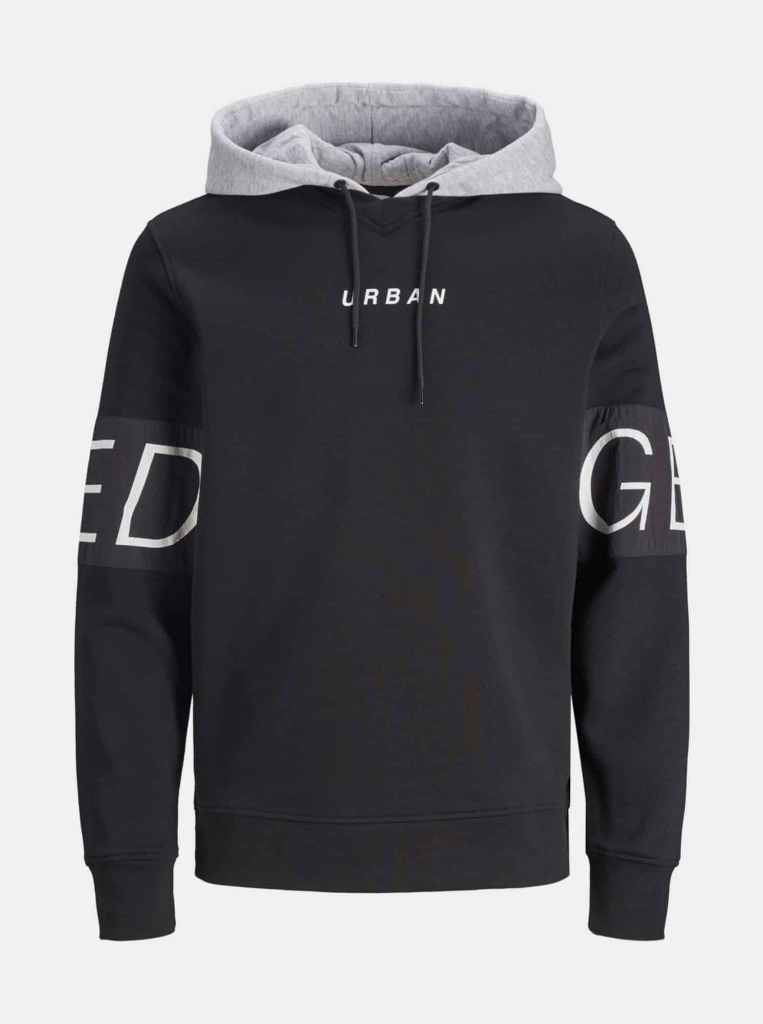 Jack & Jones černá pánská mikina s kapucí