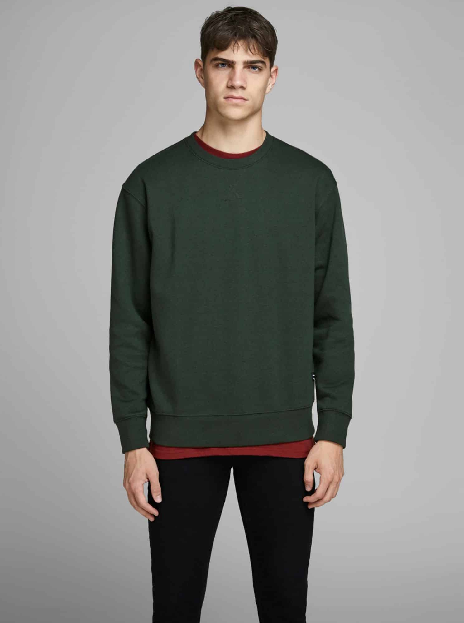 Jack & Jones tmavě zelená basic pánská mikina Soft