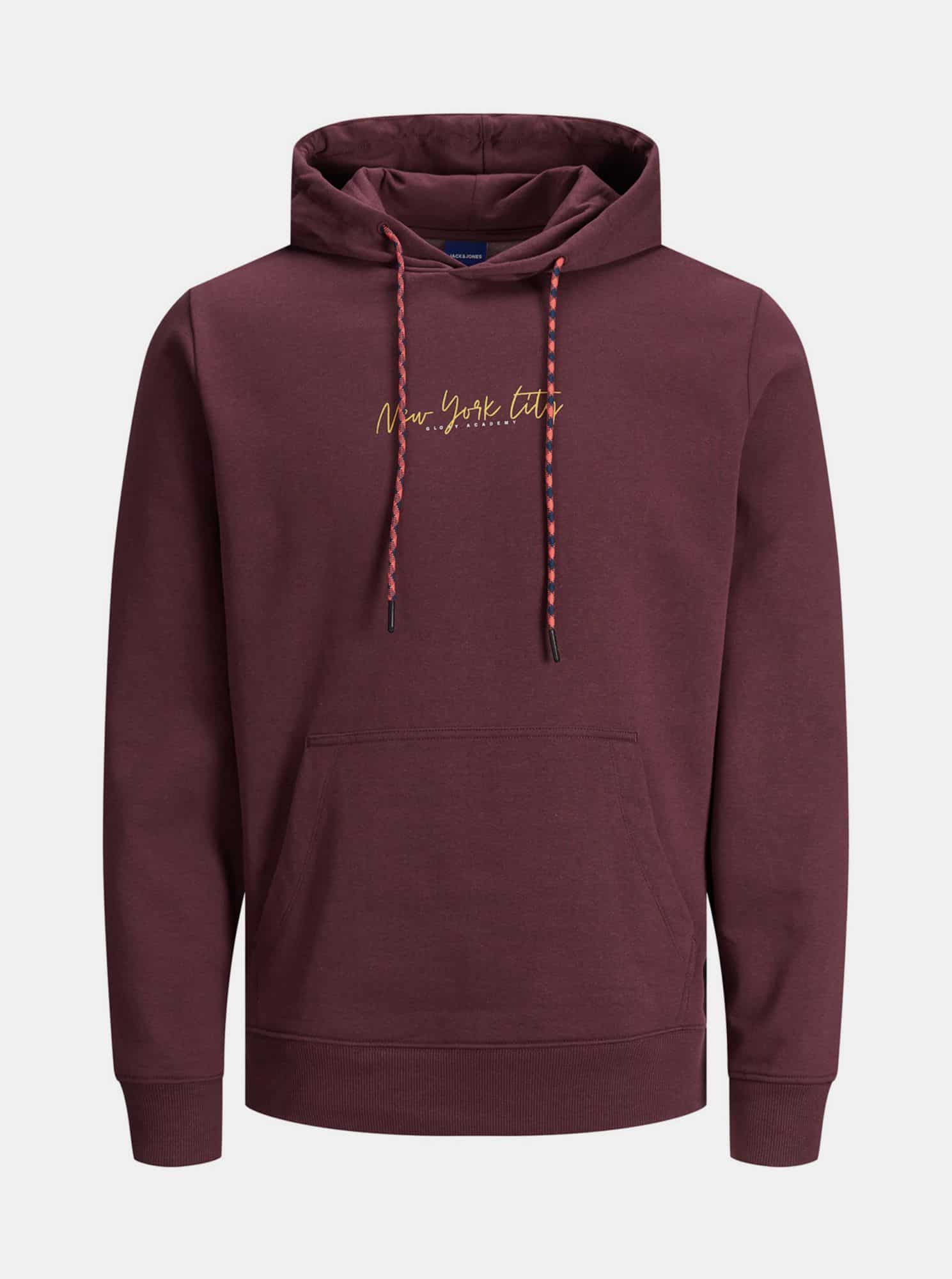 Jack & Jones vínová pánská mikina