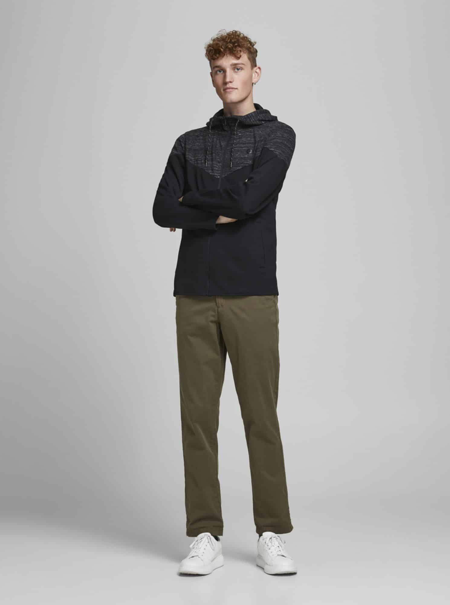 Jack & Jones černá pánská mikina Bang s kapucí