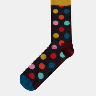 Tmavě šedé pánské puntíkované ponožky Happy Socks Big Dot