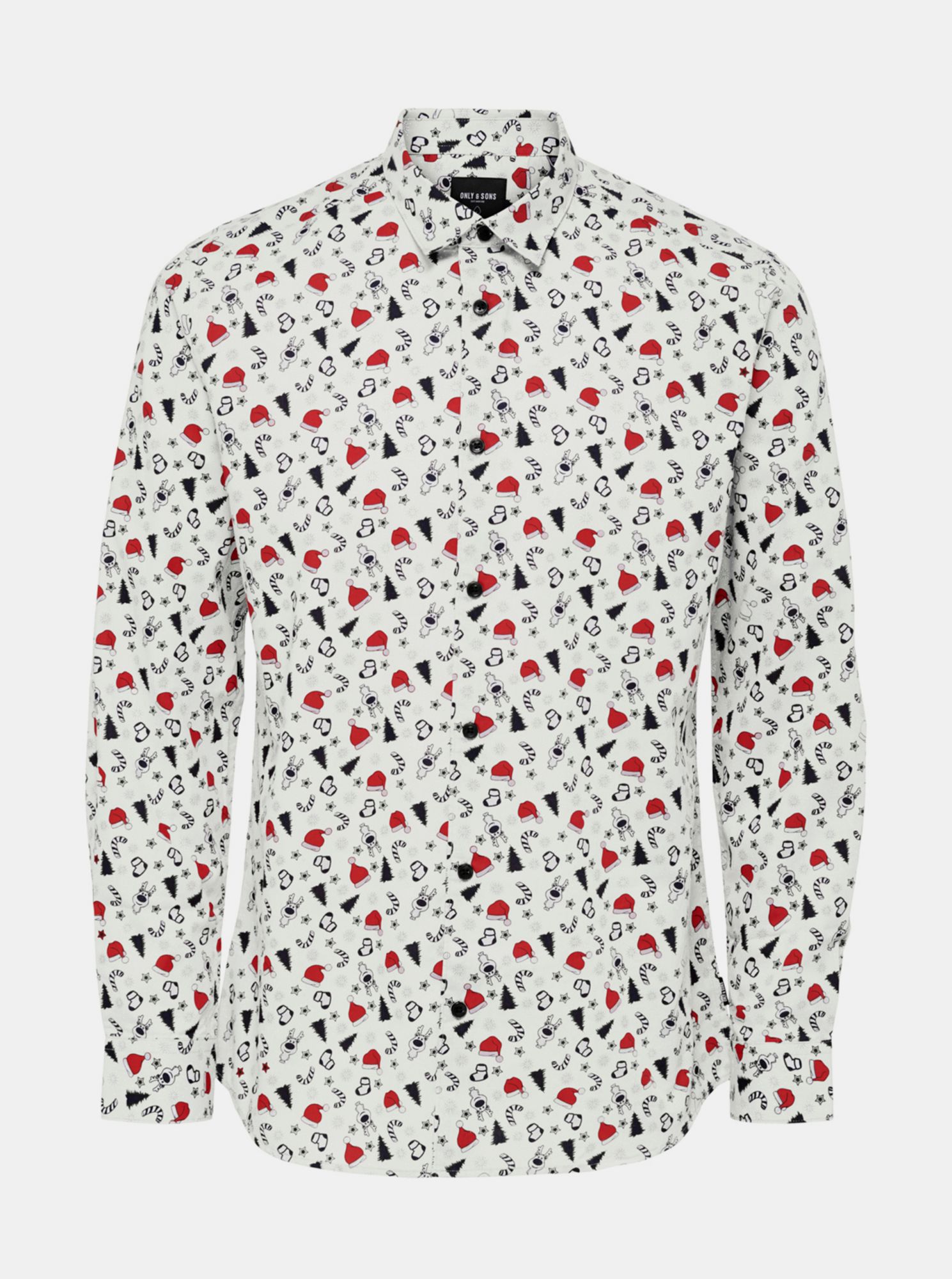 Bílá košile s vánočním motivem ONLY & SONS Xmas