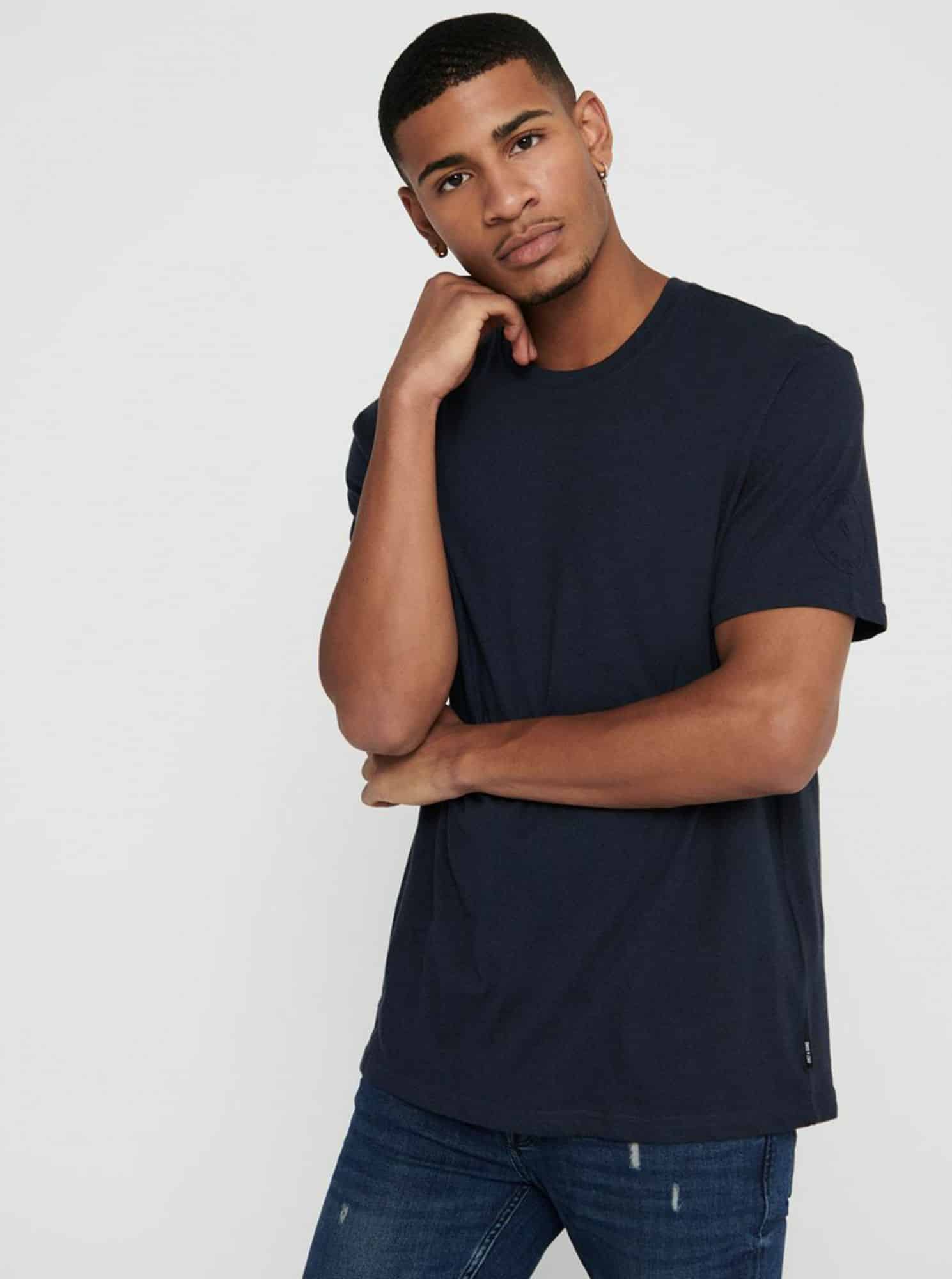 Modré basic tričko ONLY & SONS Dion