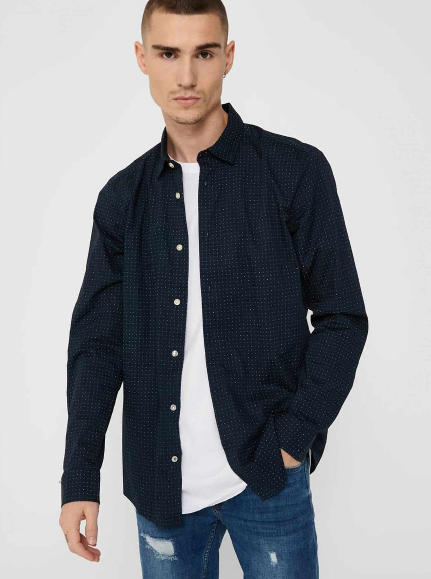 Tmavě modrá košile ONLY & SONS Bart