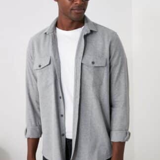 Šedá pánská košile Trendyol