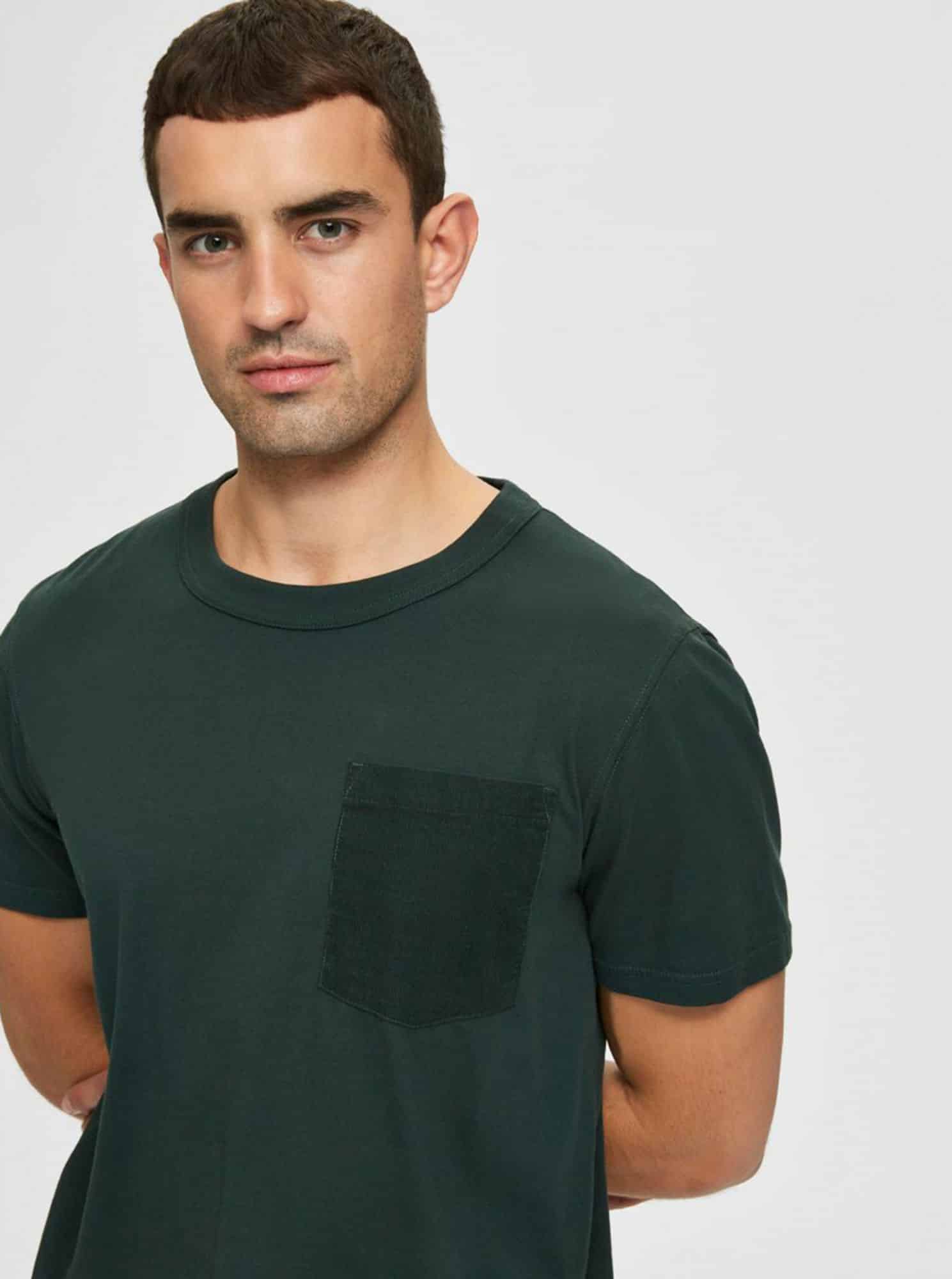 Selected Homme zelené pánské basic tričko