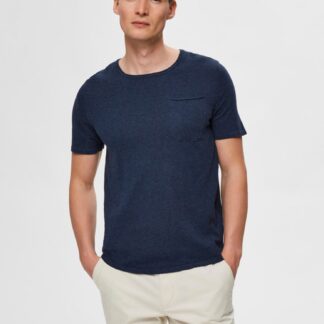 Selected Homme tmavě modré pánské basic tričko