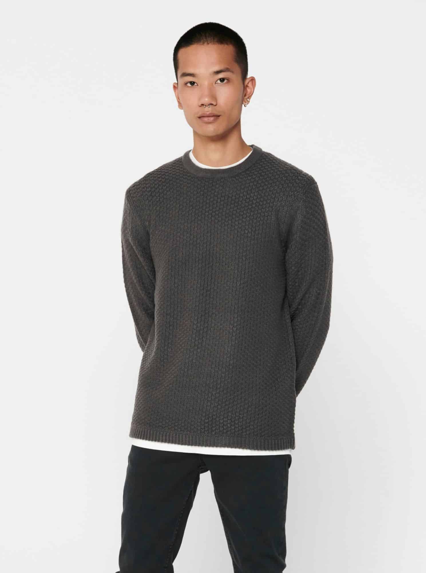 Šedý svetr ONLY & SONS Loocer