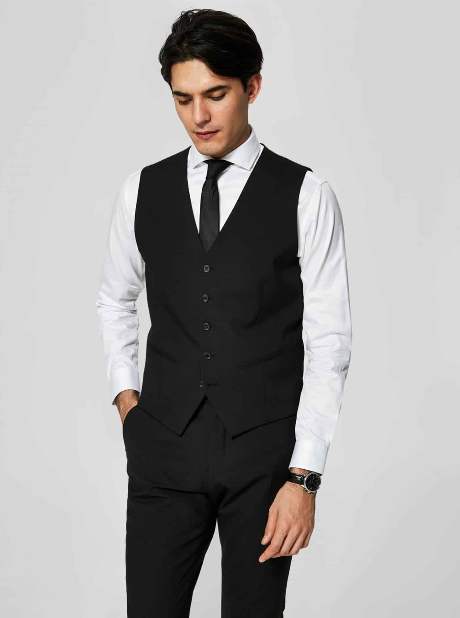 Selected Homme černá pánská vesta