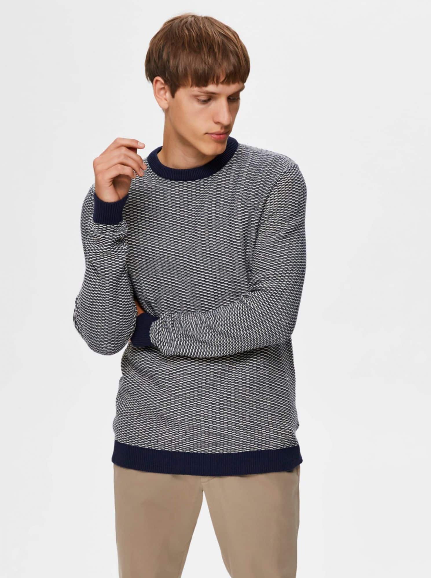 Selected Homme modrý pánský svetr