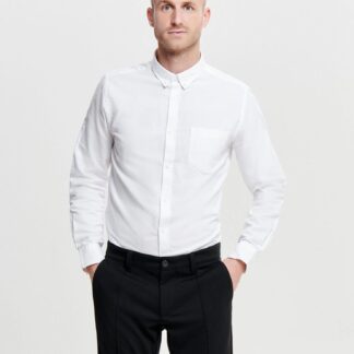 Bílá slim fit košile ONLY & SONS Alvaro