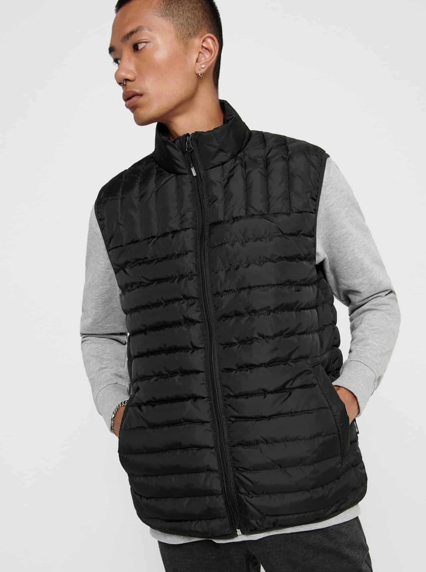 ONLY & SONS černá pánská vesta Paul