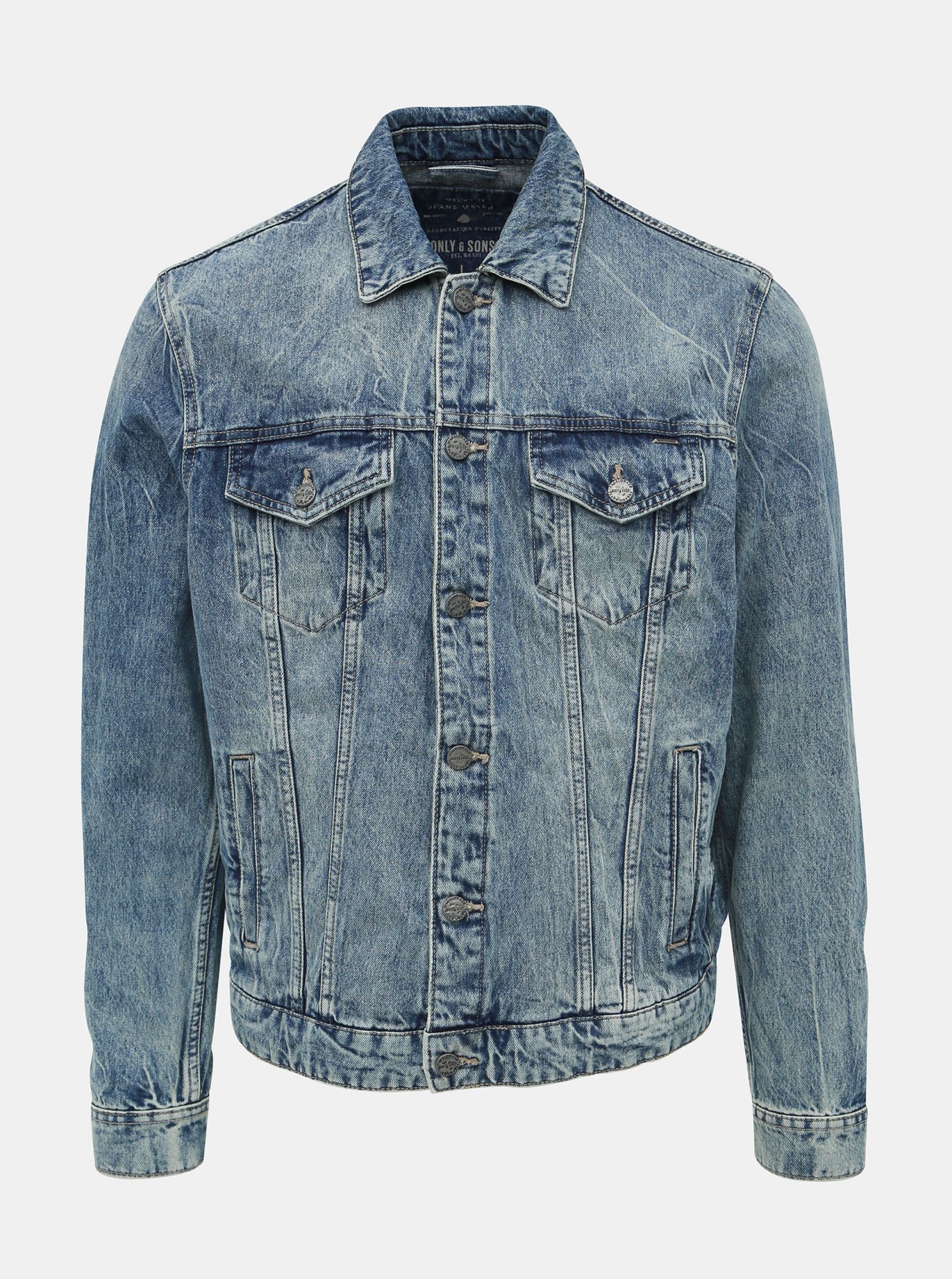 ONLY & SONS modrá džínová pánská bunda Coin